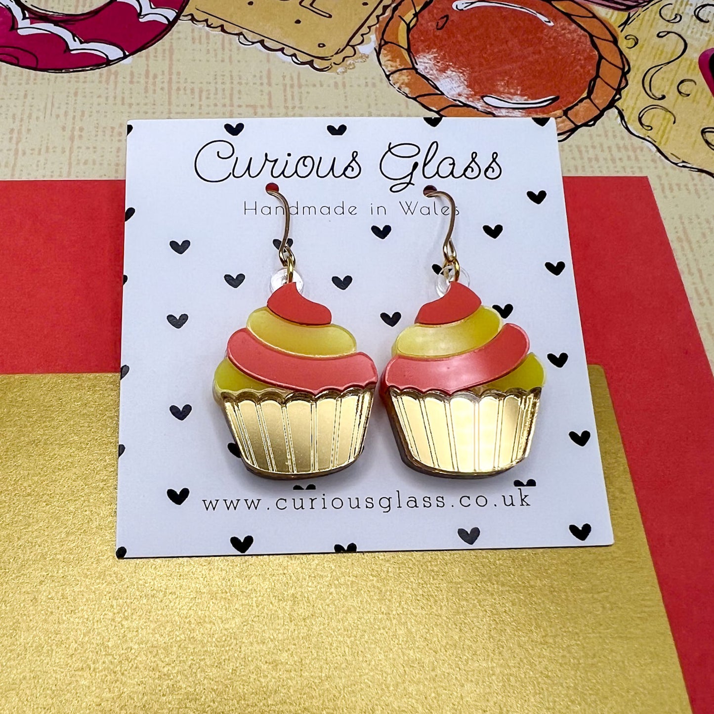Cupcake Acrylic Earrings