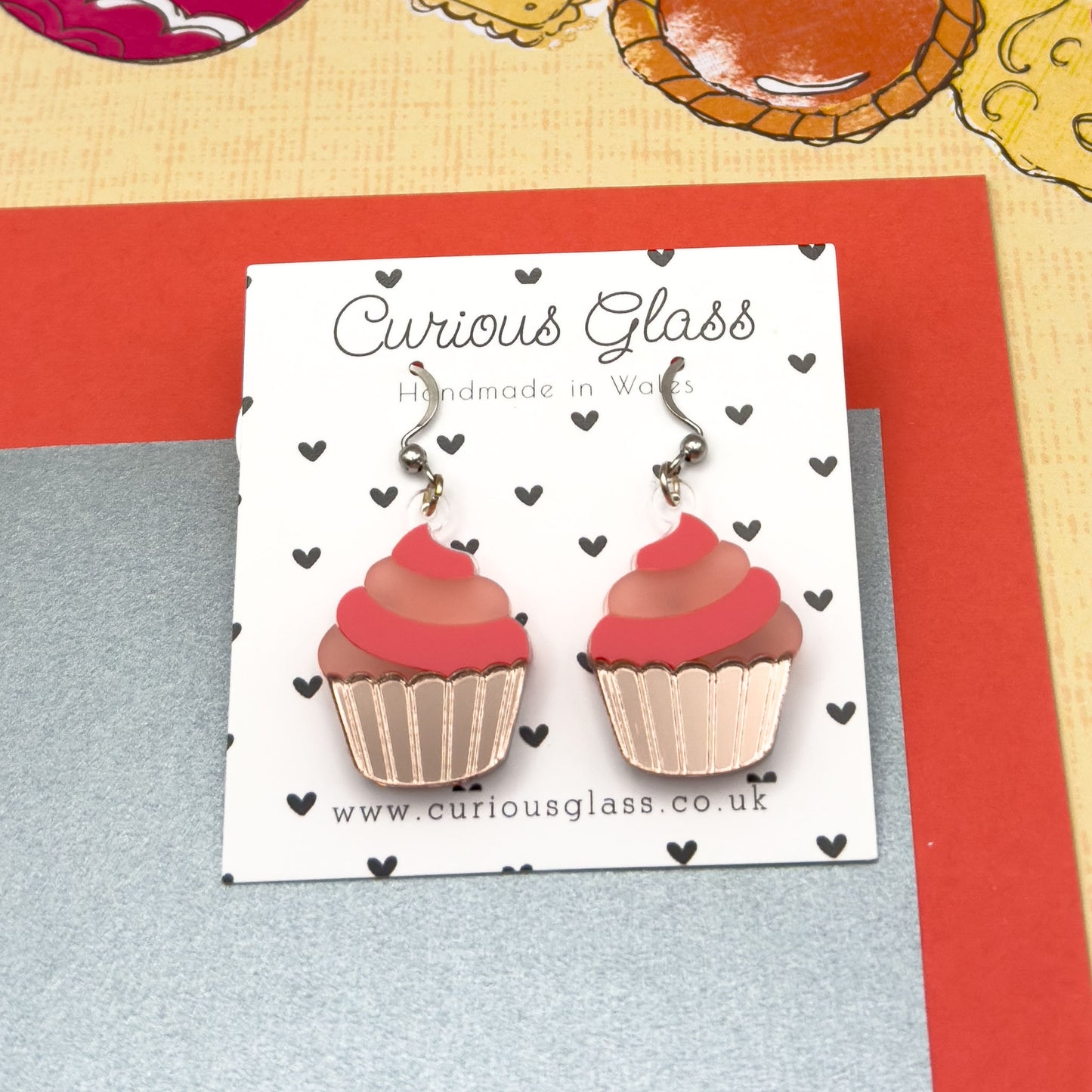 Cupcake Acrylic Earrings