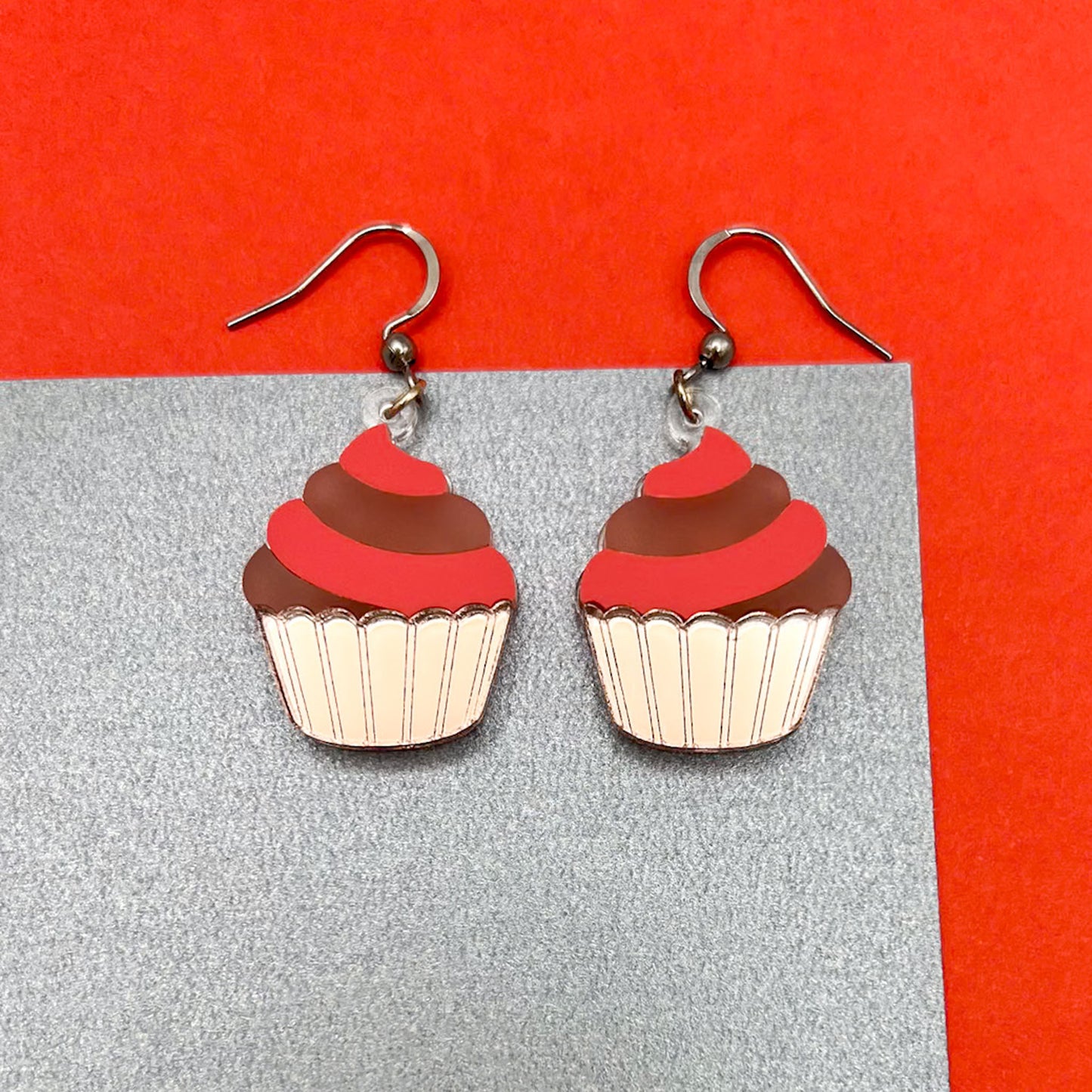 Cupcake Acrylic Earrings
