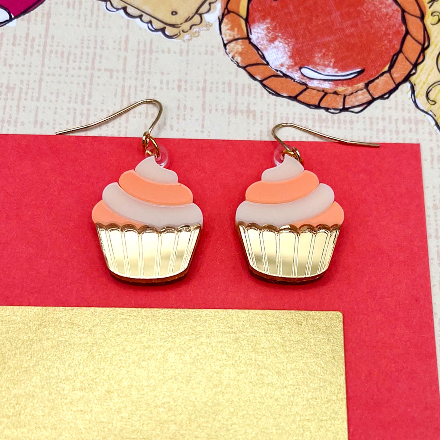 Cupcake Acrylic Earrings