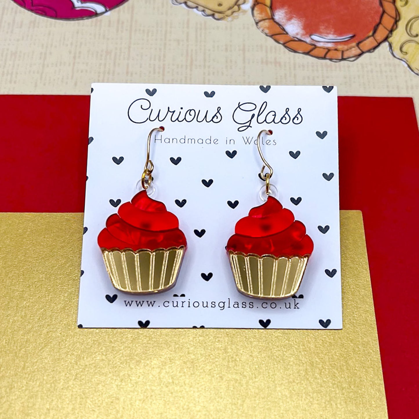 Cupcake Acrylic Earrings