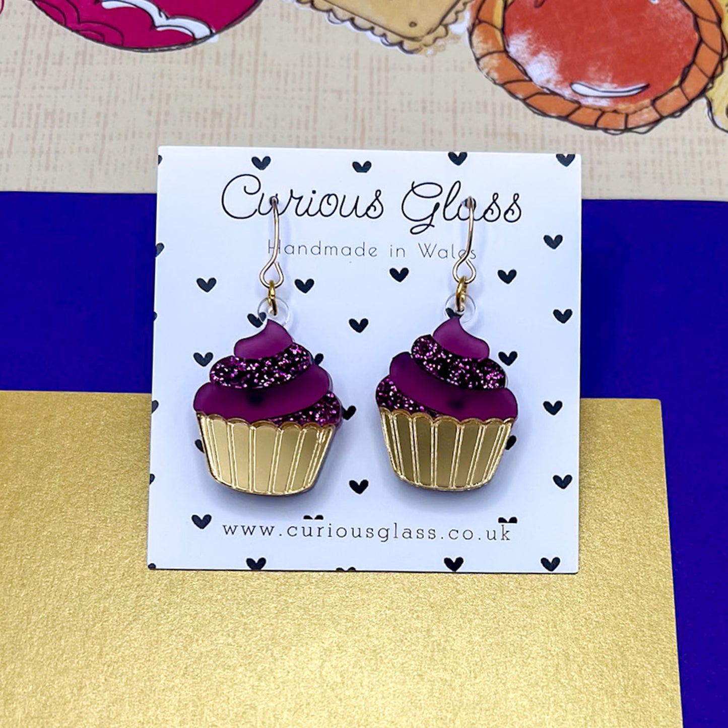 Cupcake Acrylic Earrings
