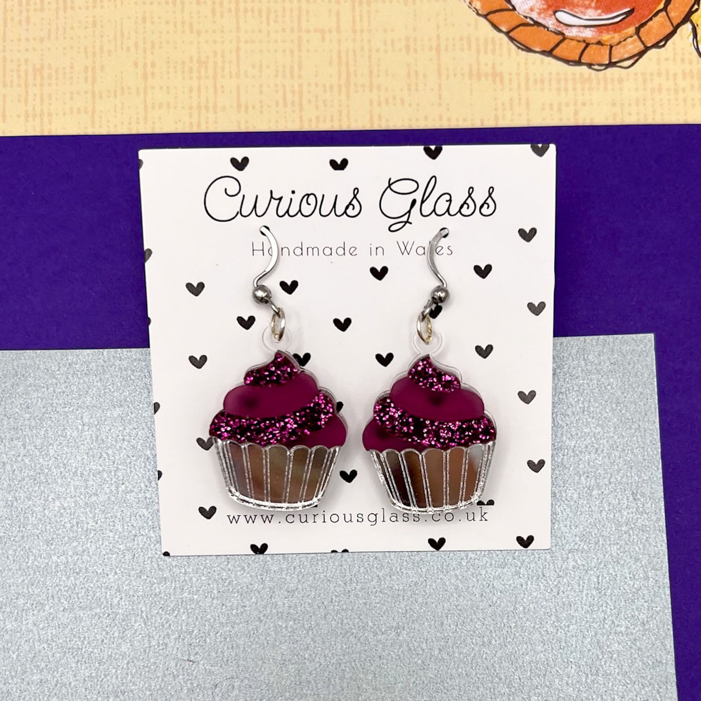 Cupcake Acrylic Earrings