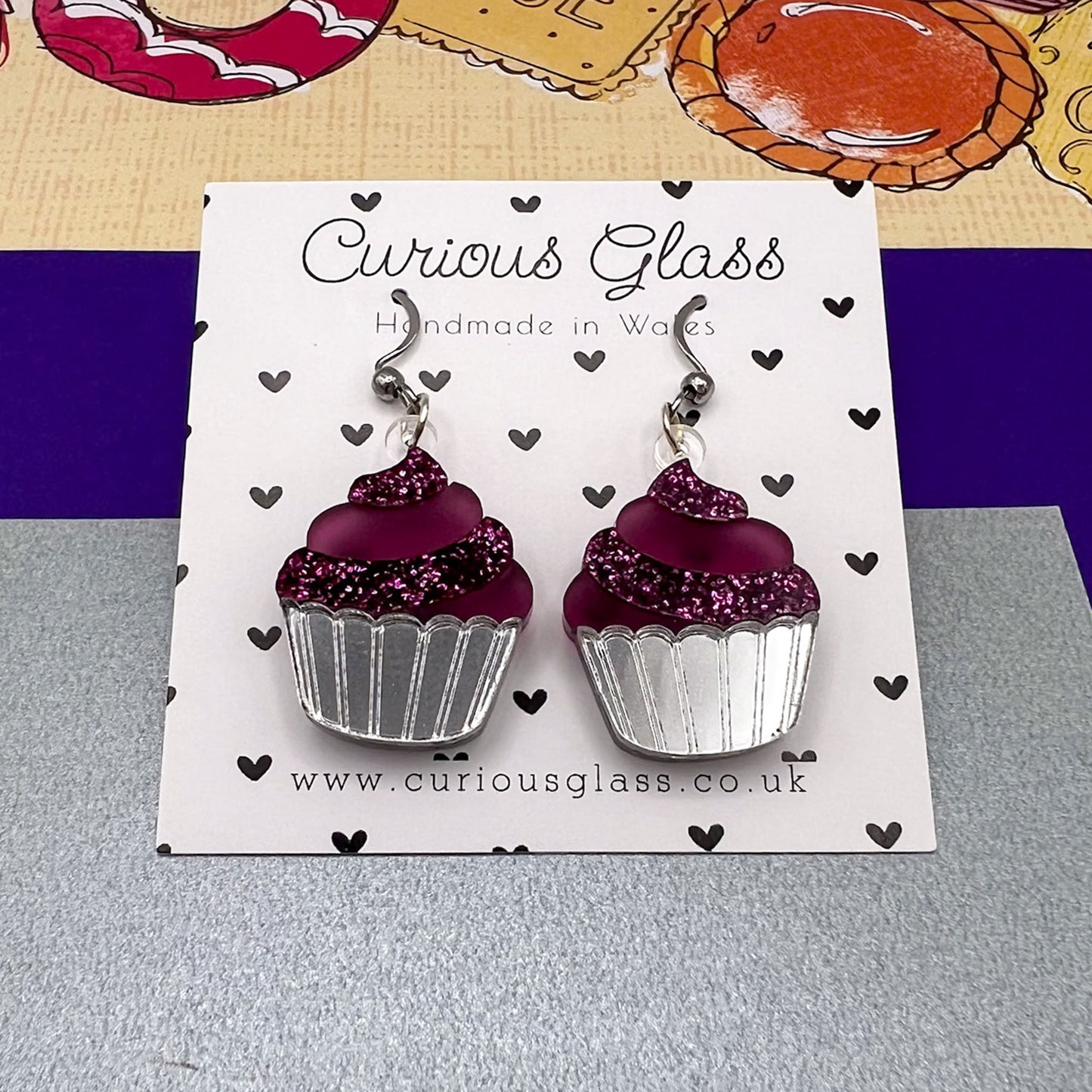Cupcake Acrylic Earrings