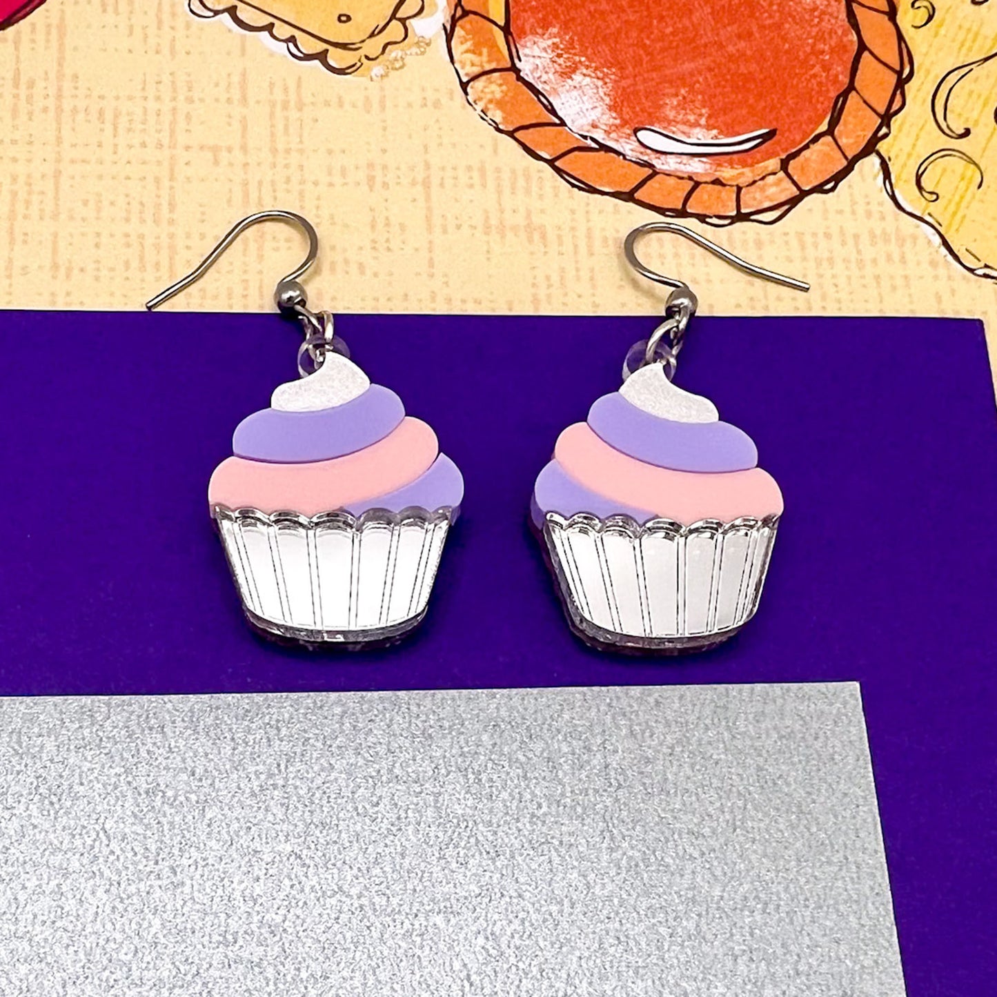 Cupcake Acrylic Earrings
