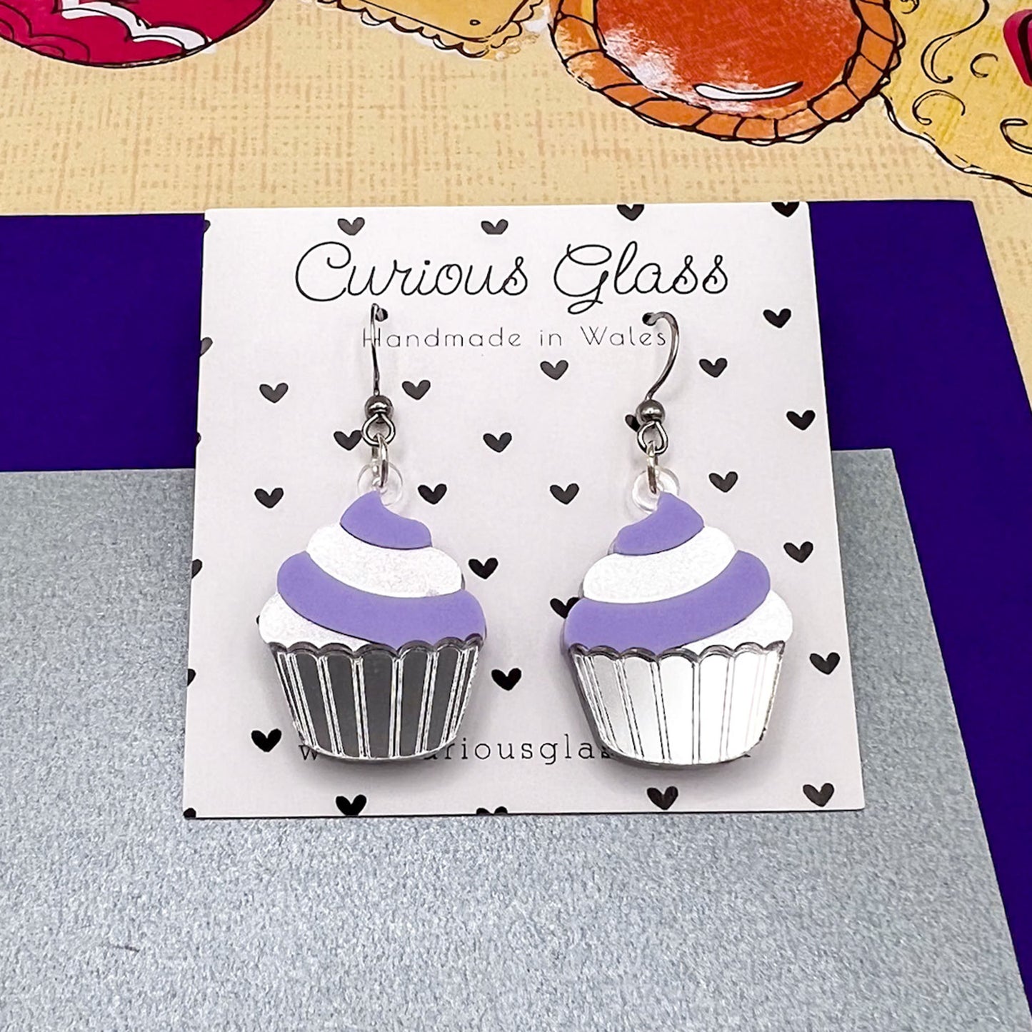 Cupcake Acrylic Earrings