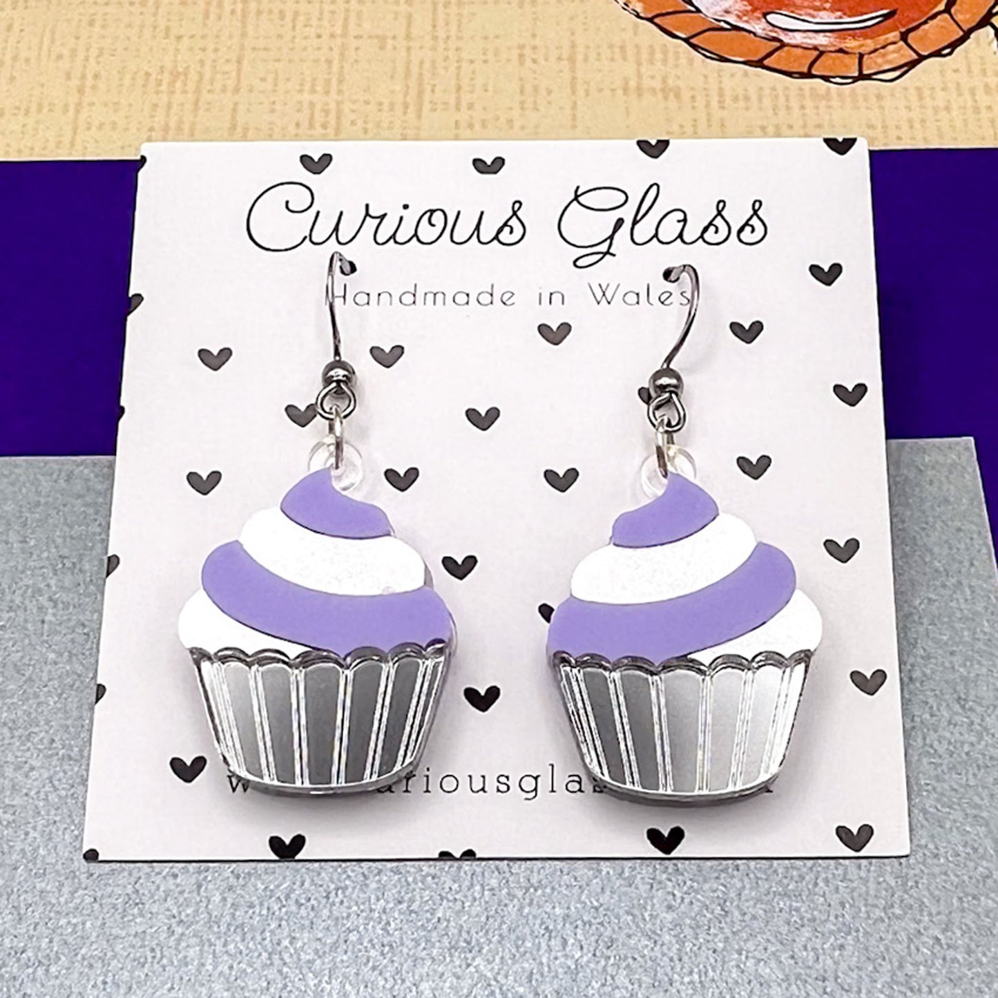 Cupcake Acrylic Earrings