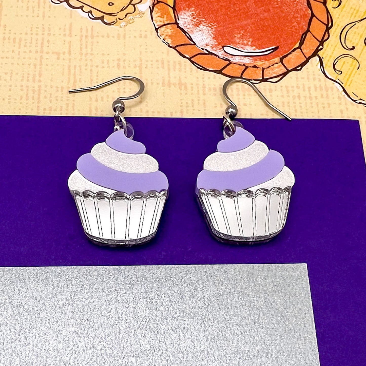 Cupcake Acrylic Earrings