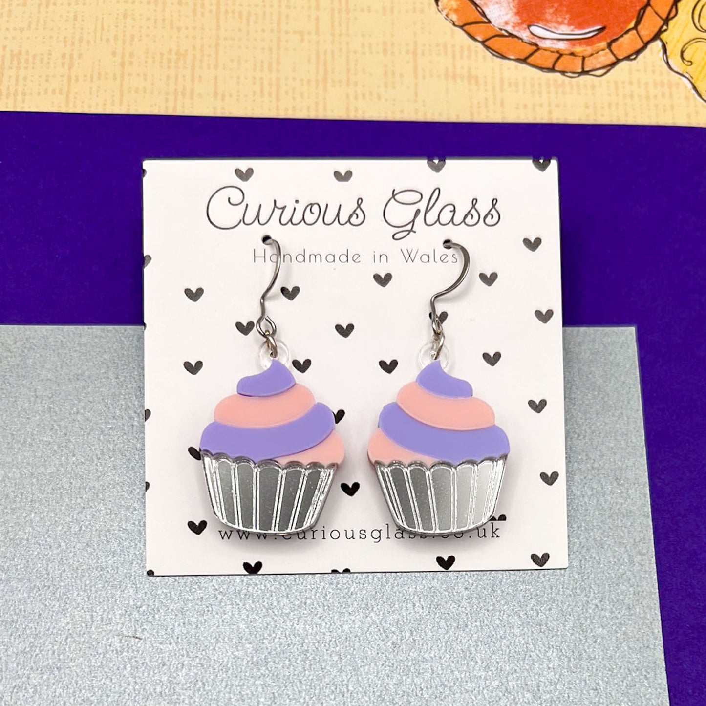 Cupcake Acrylic Earrings