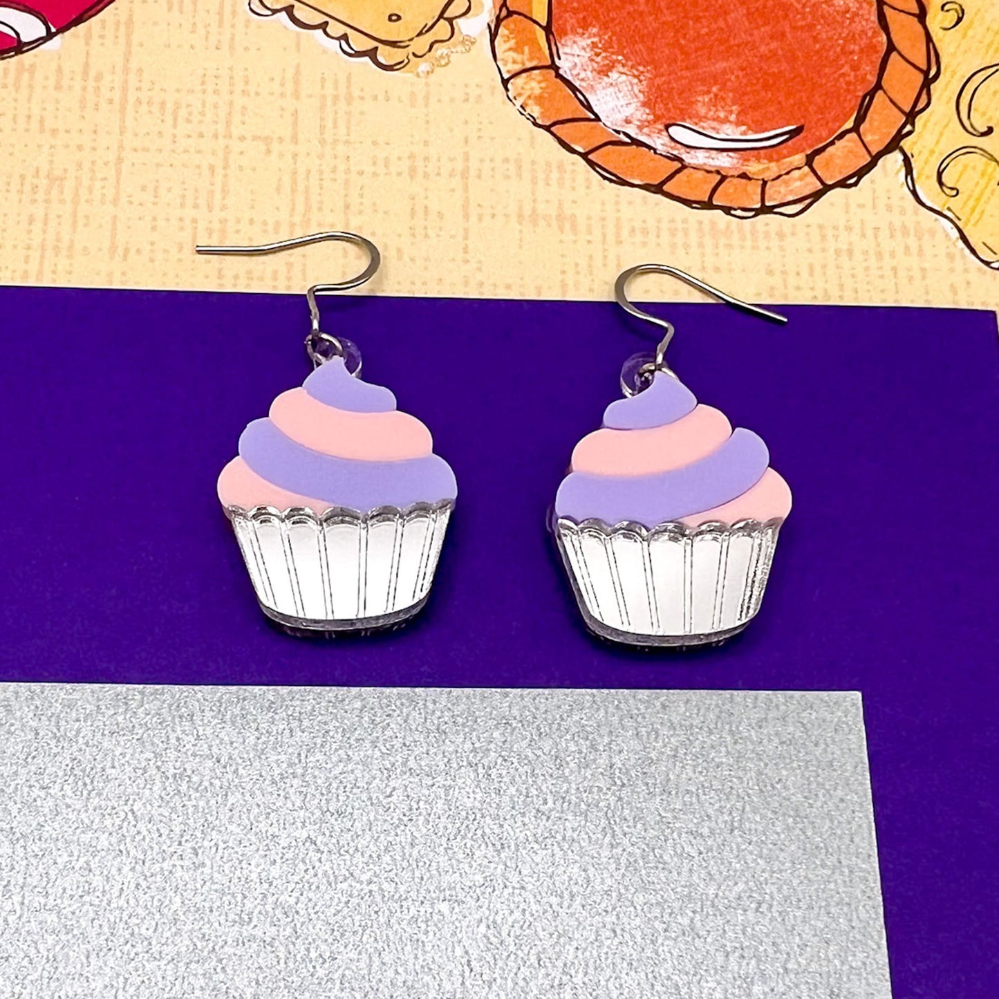 Cupcake Acrylic Earrings