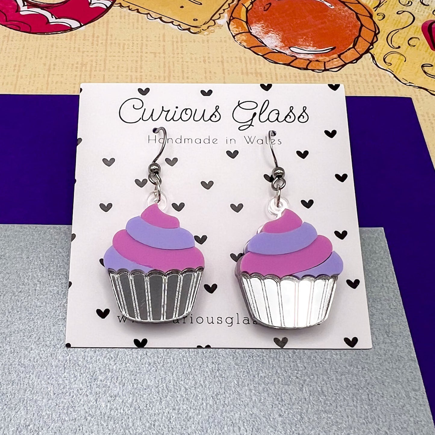 Cupcake Acrylic Earrings