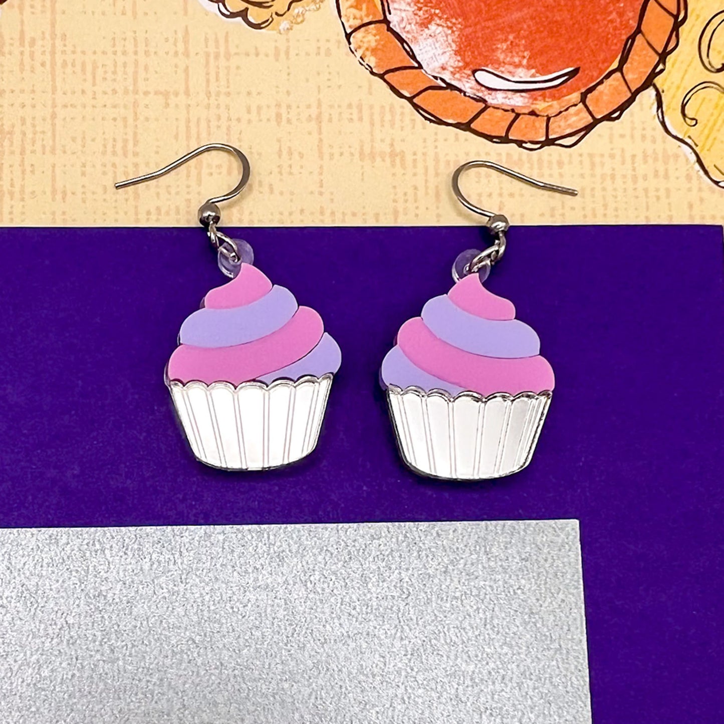 Cupcake Acrylic Earrings