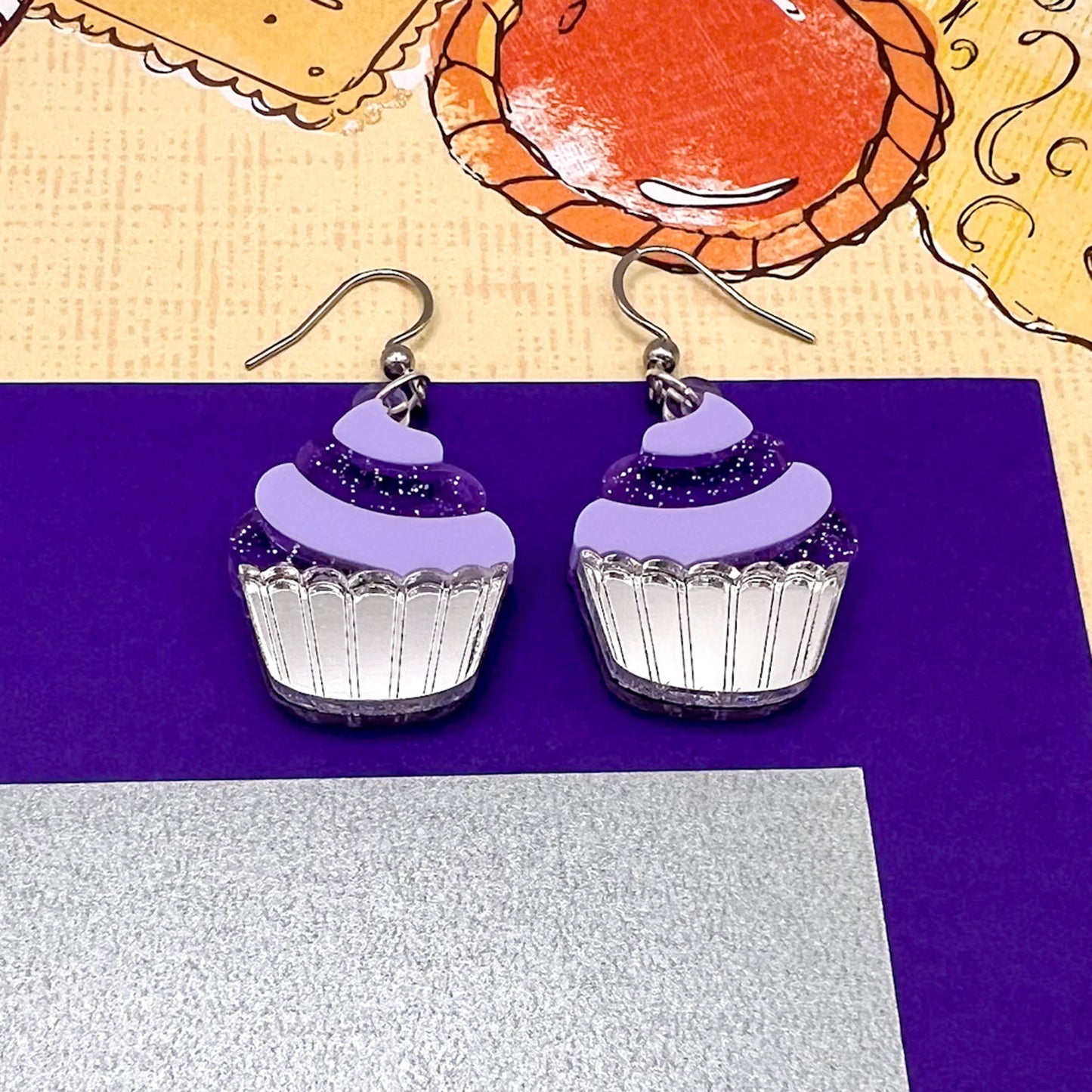 Cupcake Acrylic Earrings