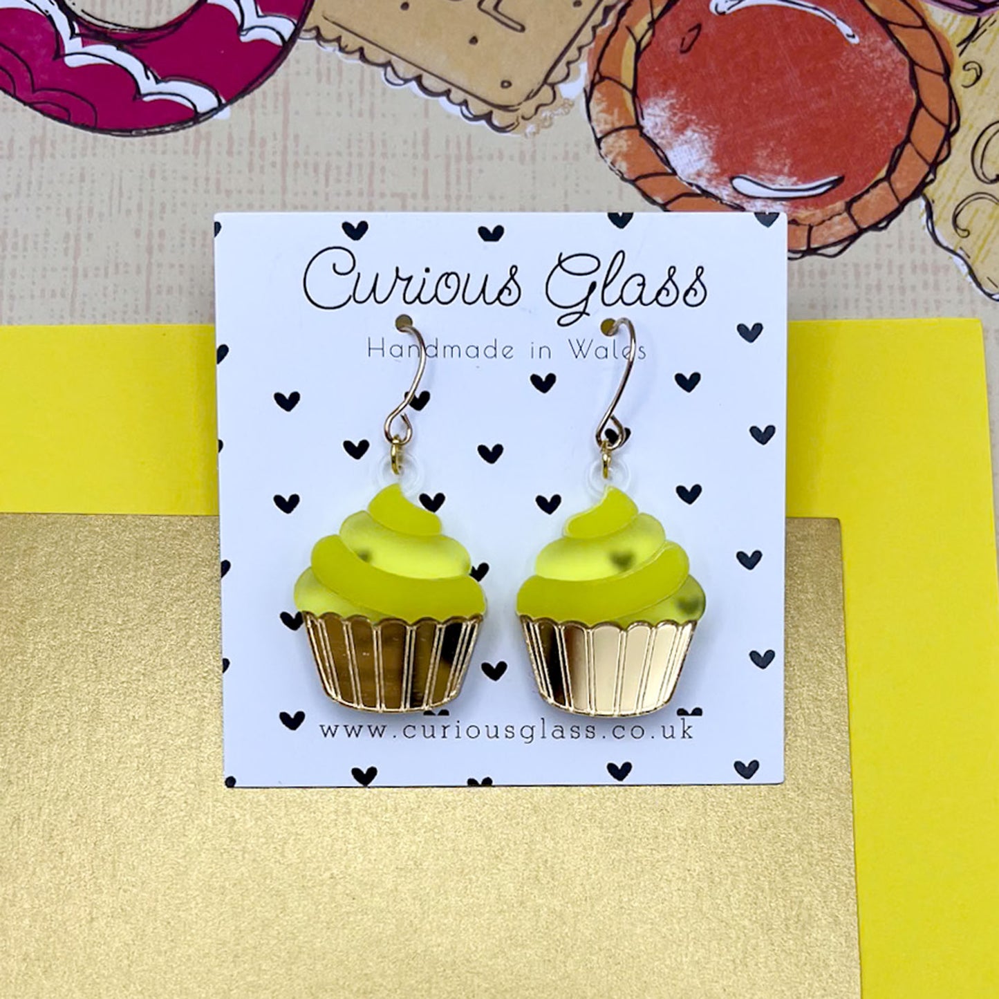Cupcake Acrylic Earrings