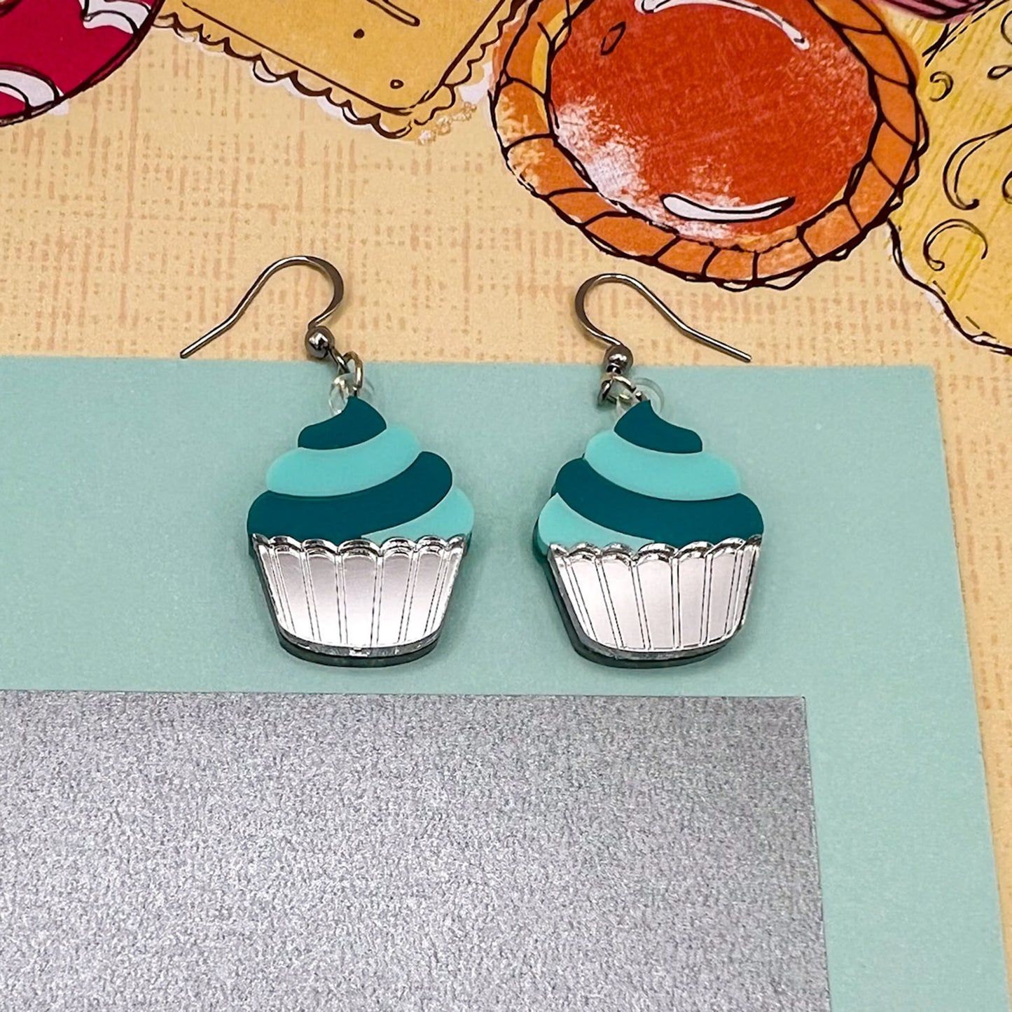 Cupcake Acrylic Earrings