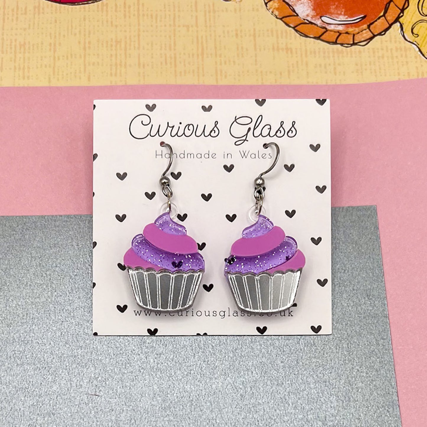 Cupcake Acrylic Earrings