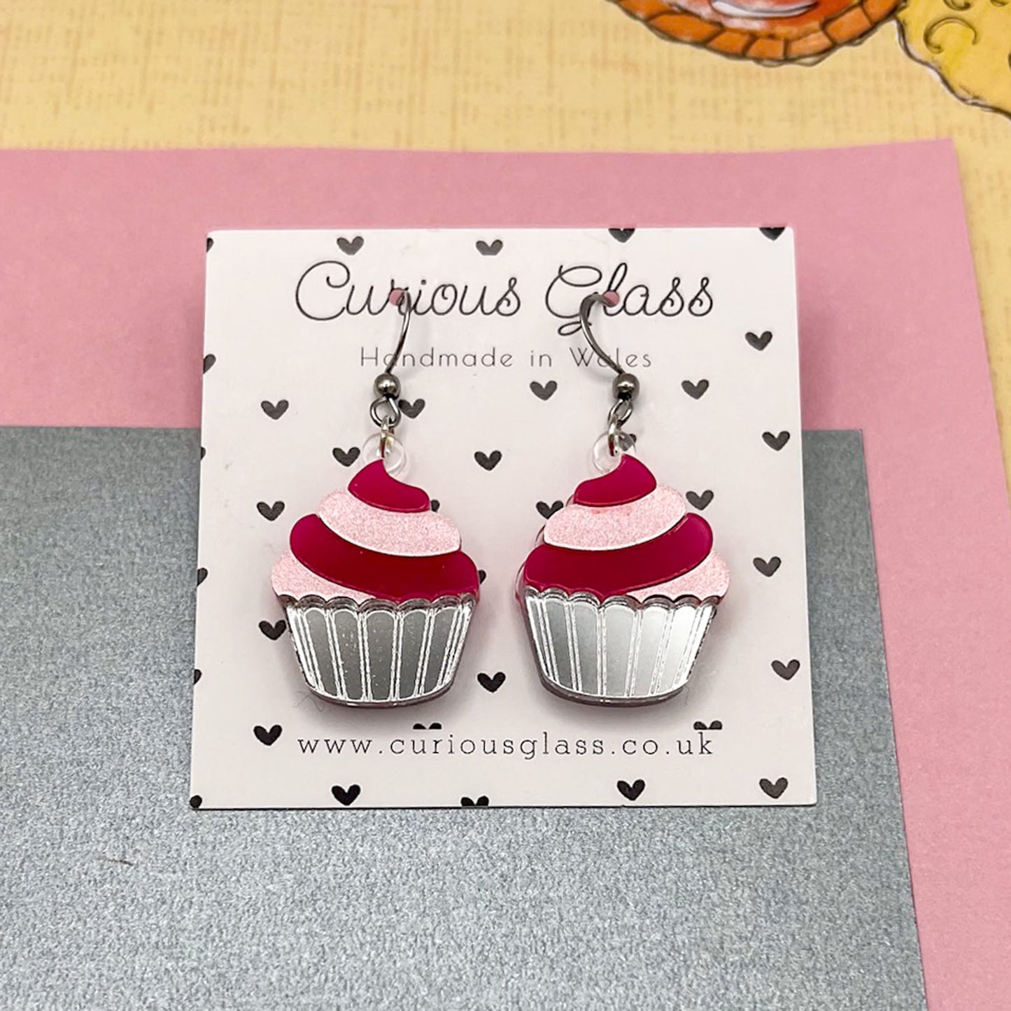 Cupcake Acrylic Earrings