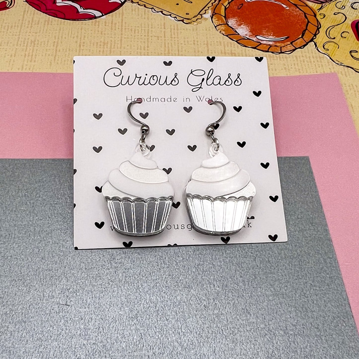 Cupcake Acrylic Earrings