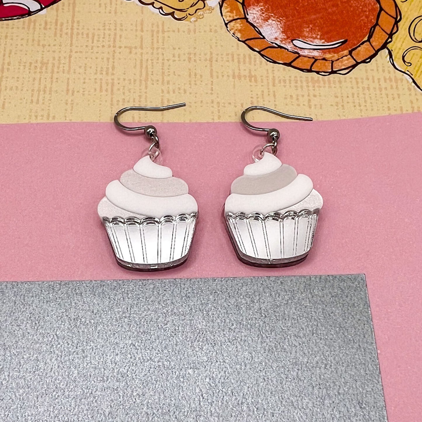 Cupcake Acrylic Earrings