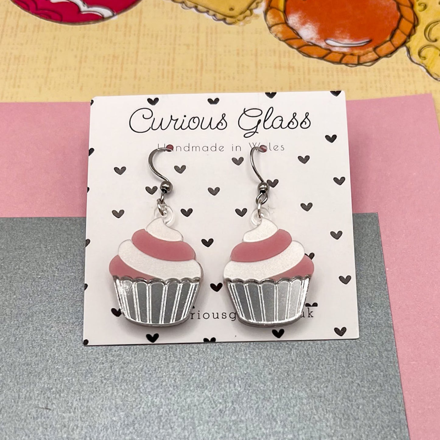 Cupcake Acrylic Earrings