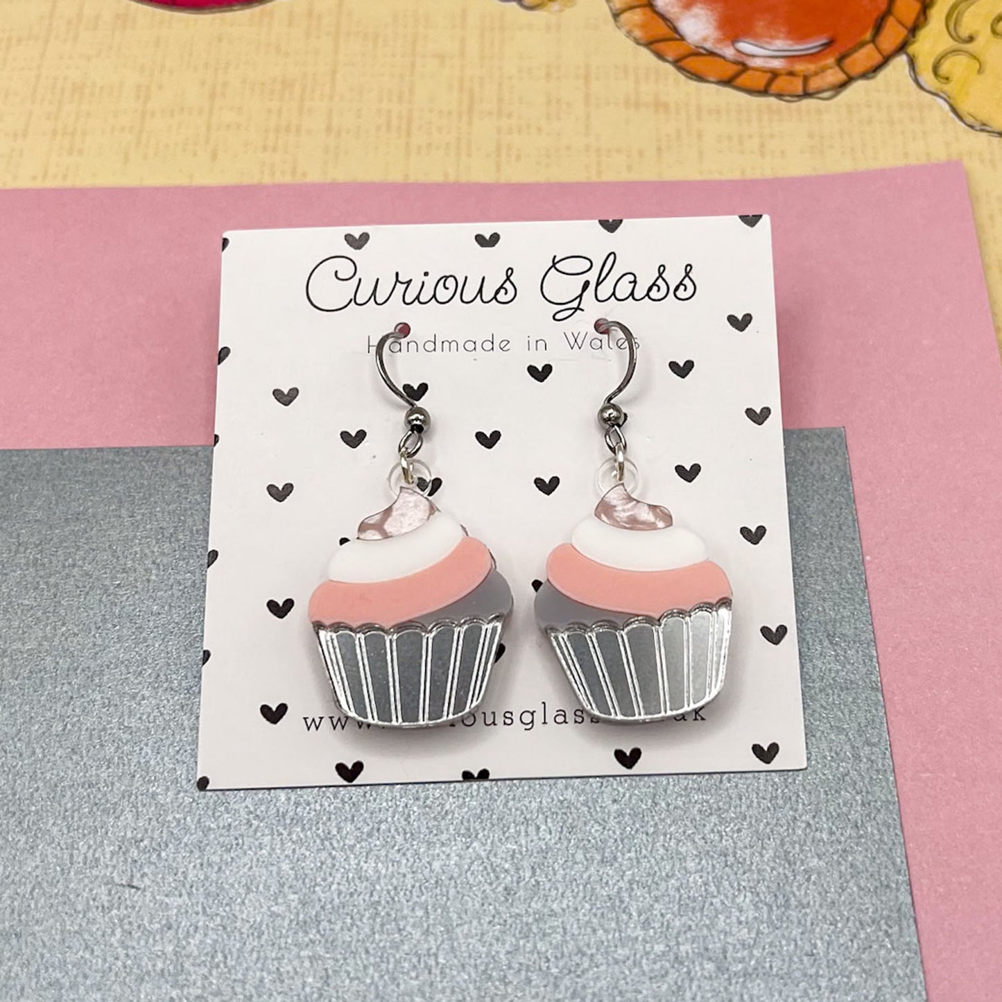 Cupcake Acrylic Earrings