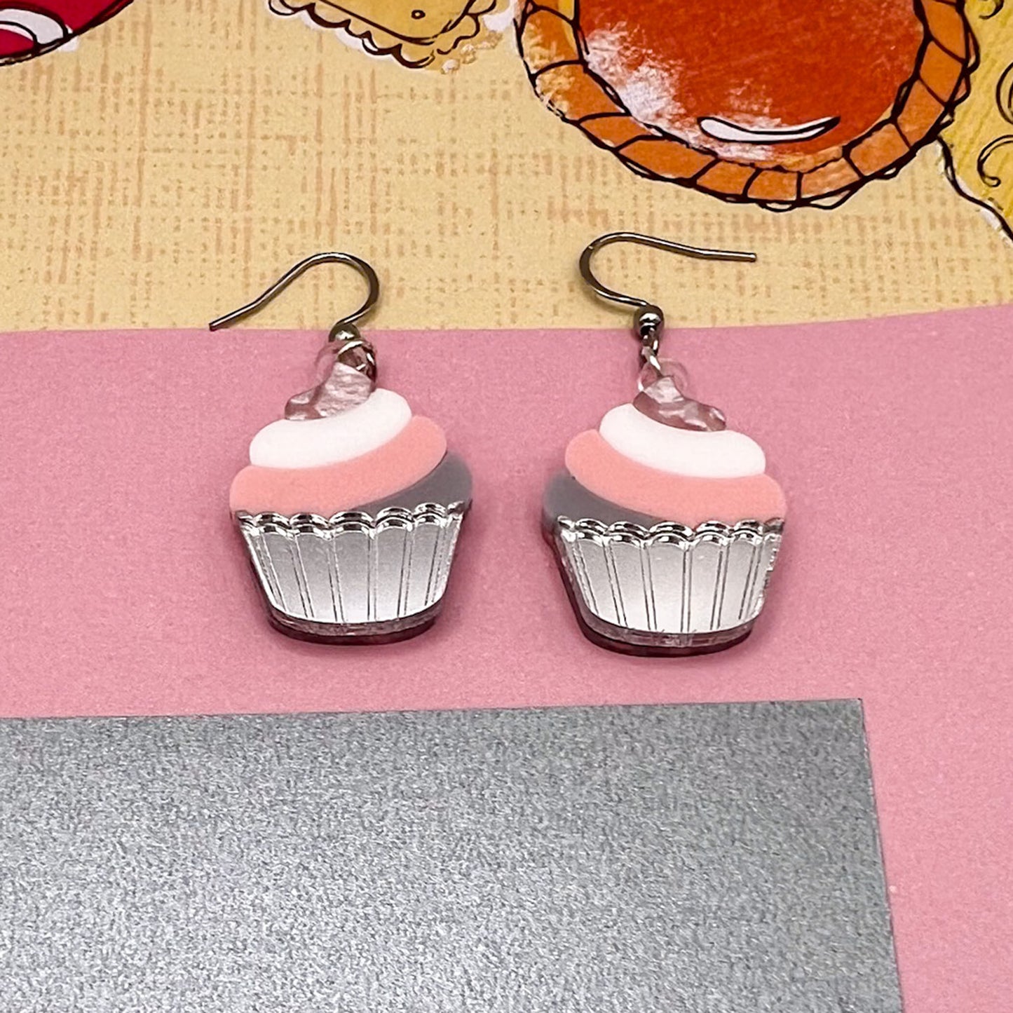 Cupcake Acrylic Earrings