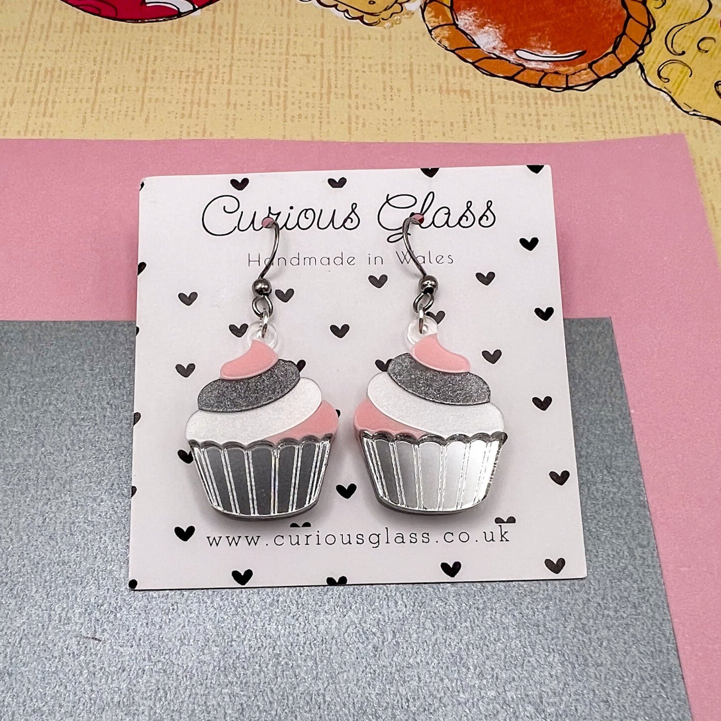 Cupcake Acrylic Earrings