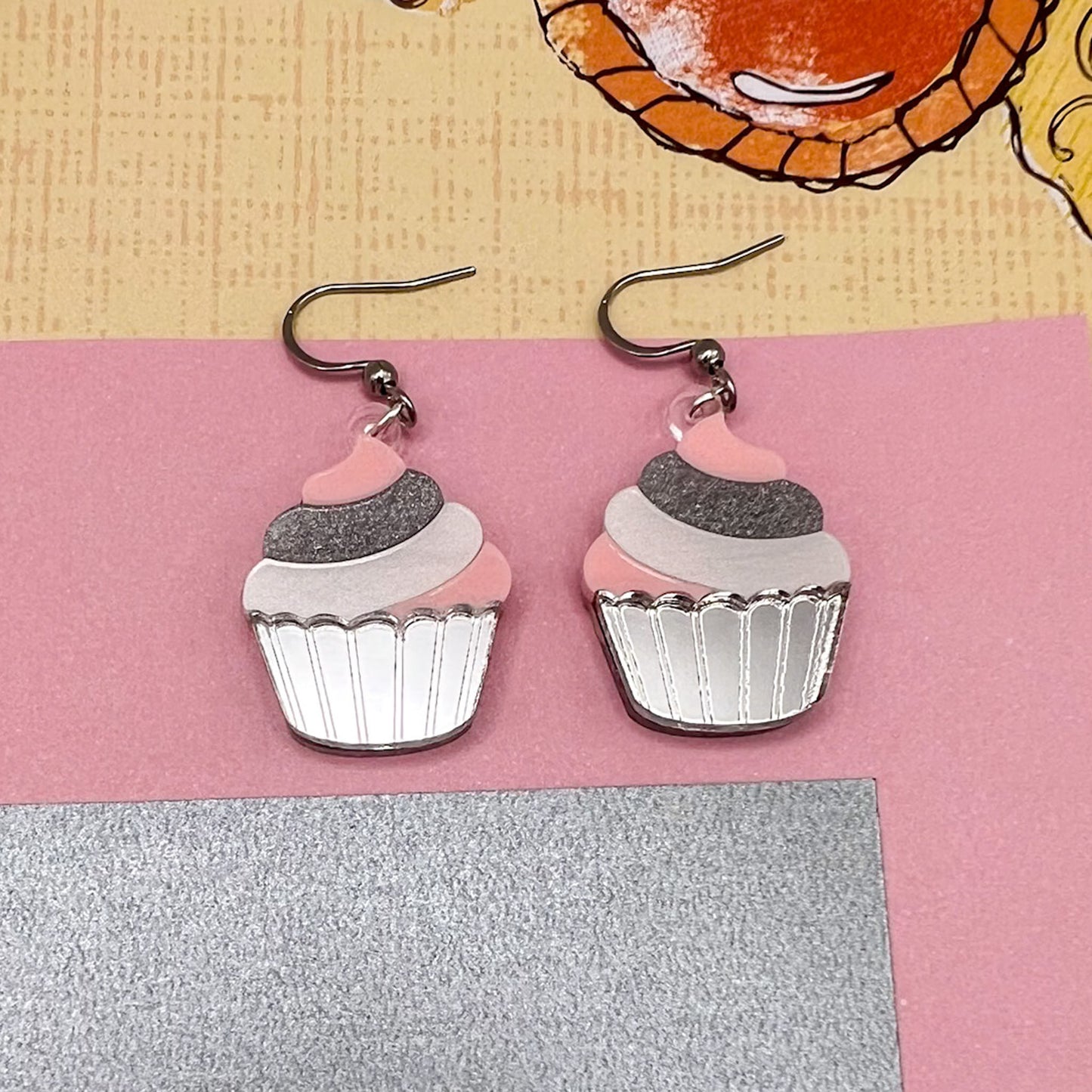 Cupcake Acrylic Earrings