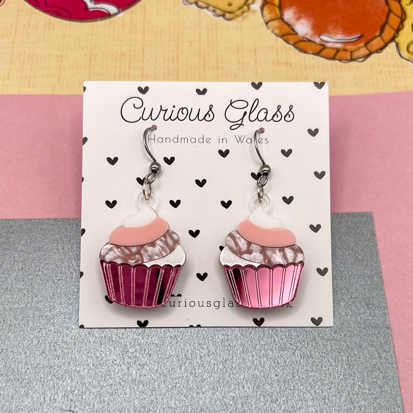 Cupcake Acrylic Earrings