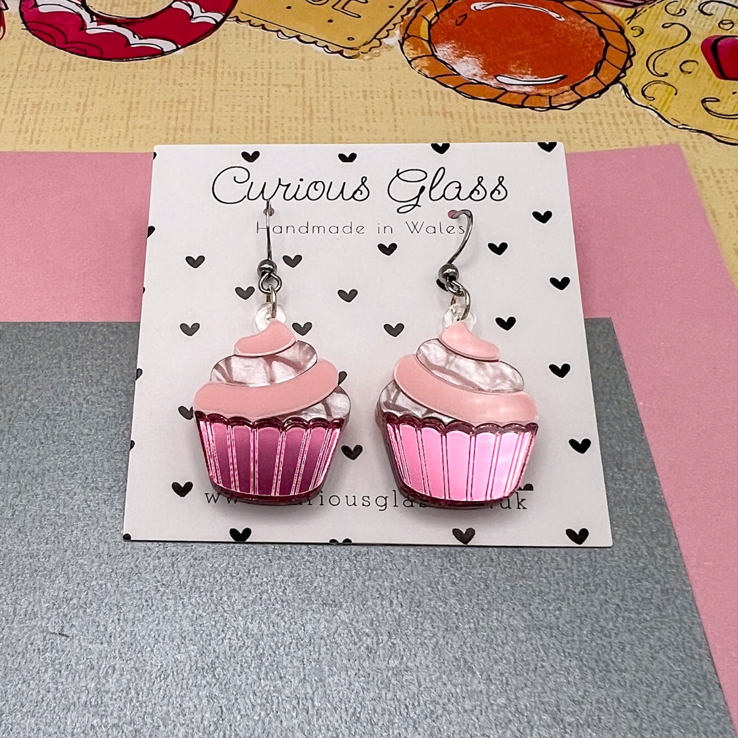 Cupcake Acrylic Earrings