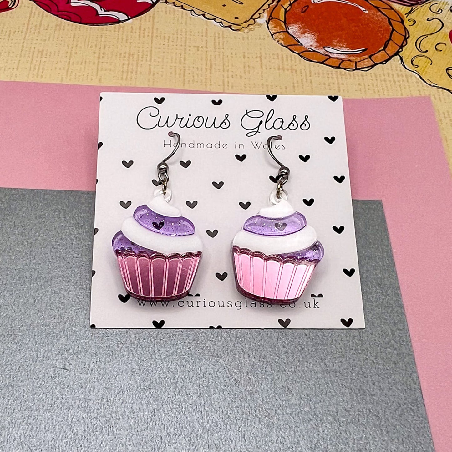 Cupcake Acrylic Earrings