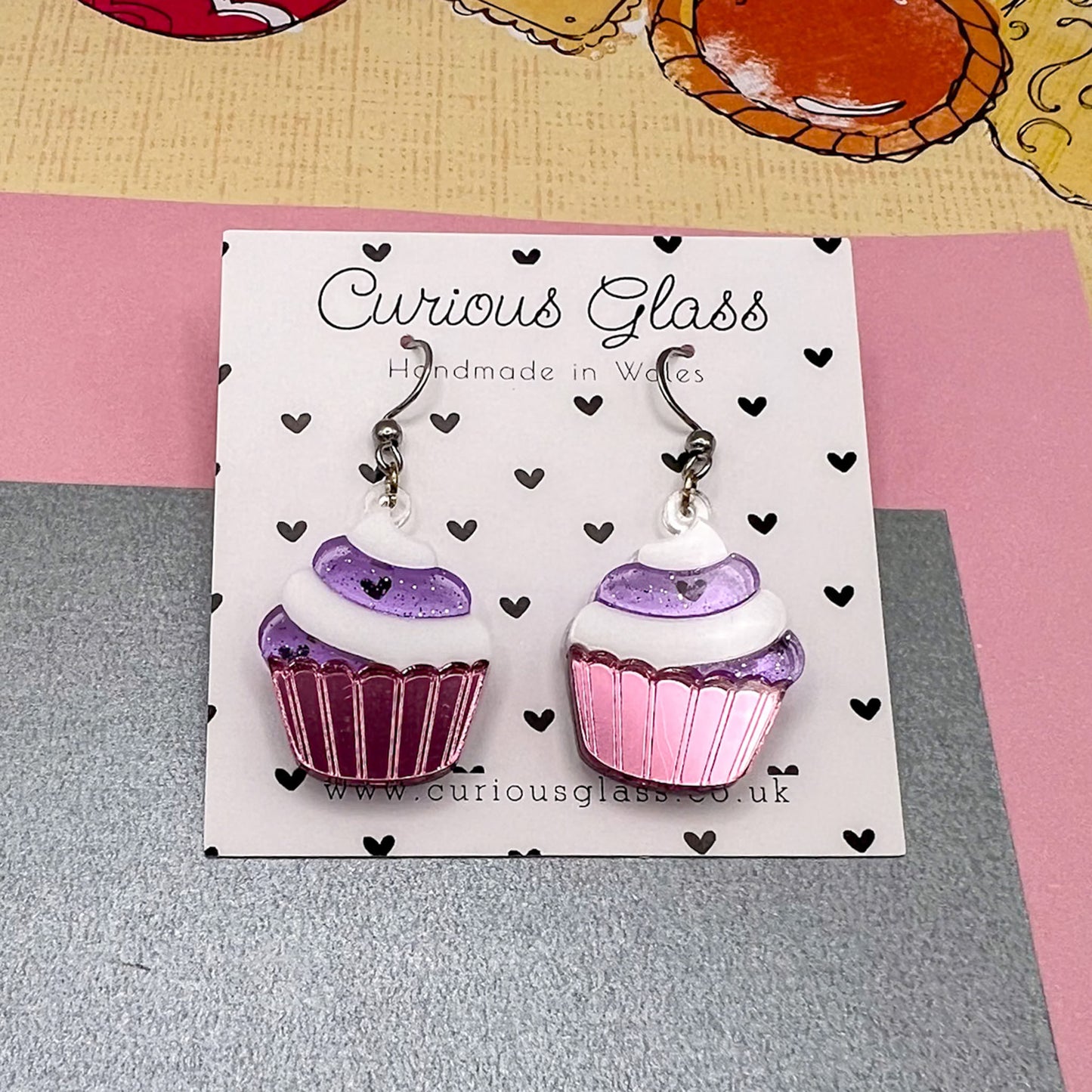 Cupcake Acrylic Earrings