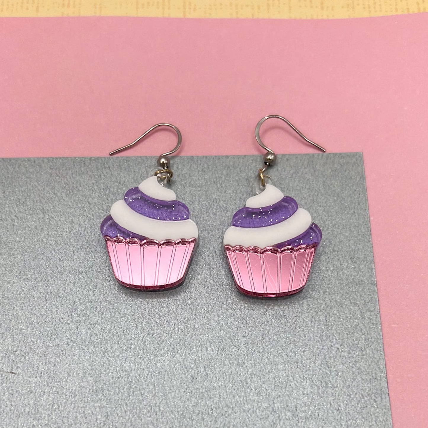 Cupcake Acrylic Earrings