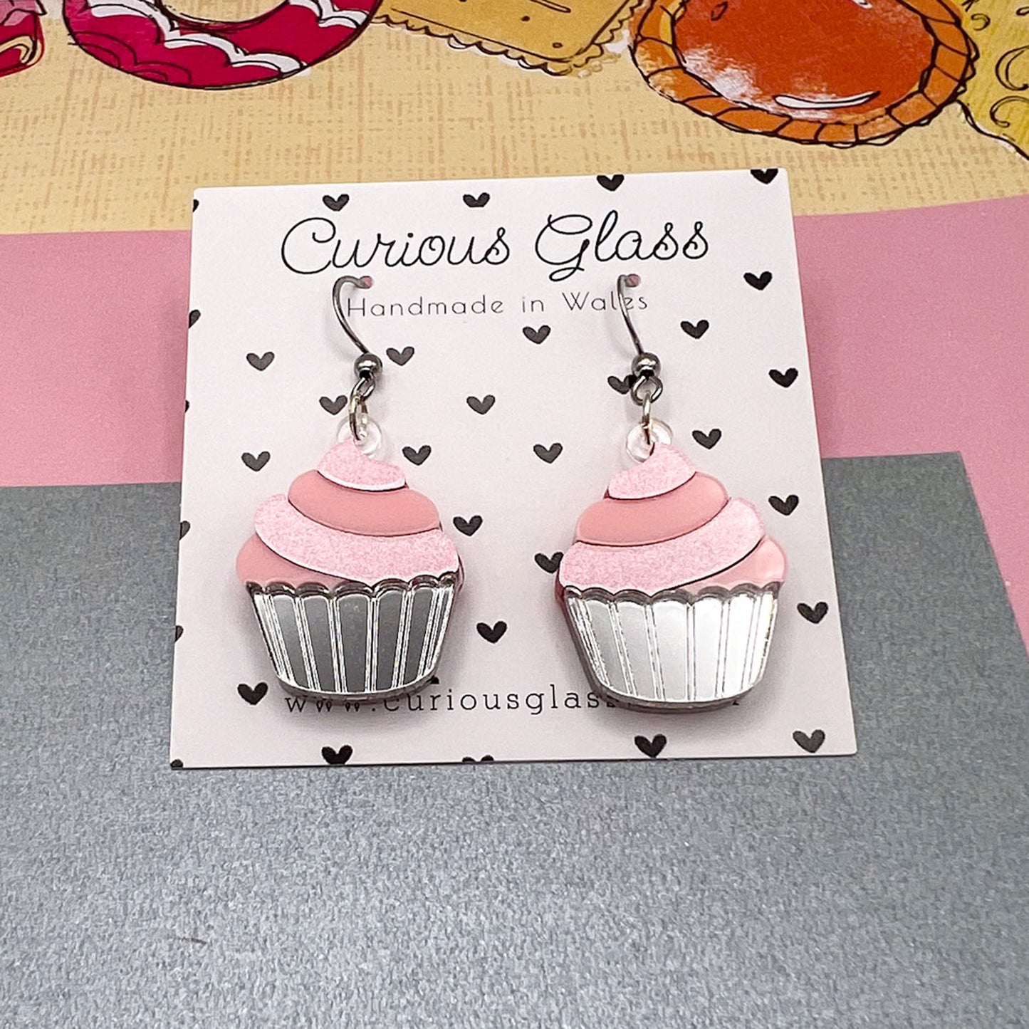 Cupcake Acrylic Earrings