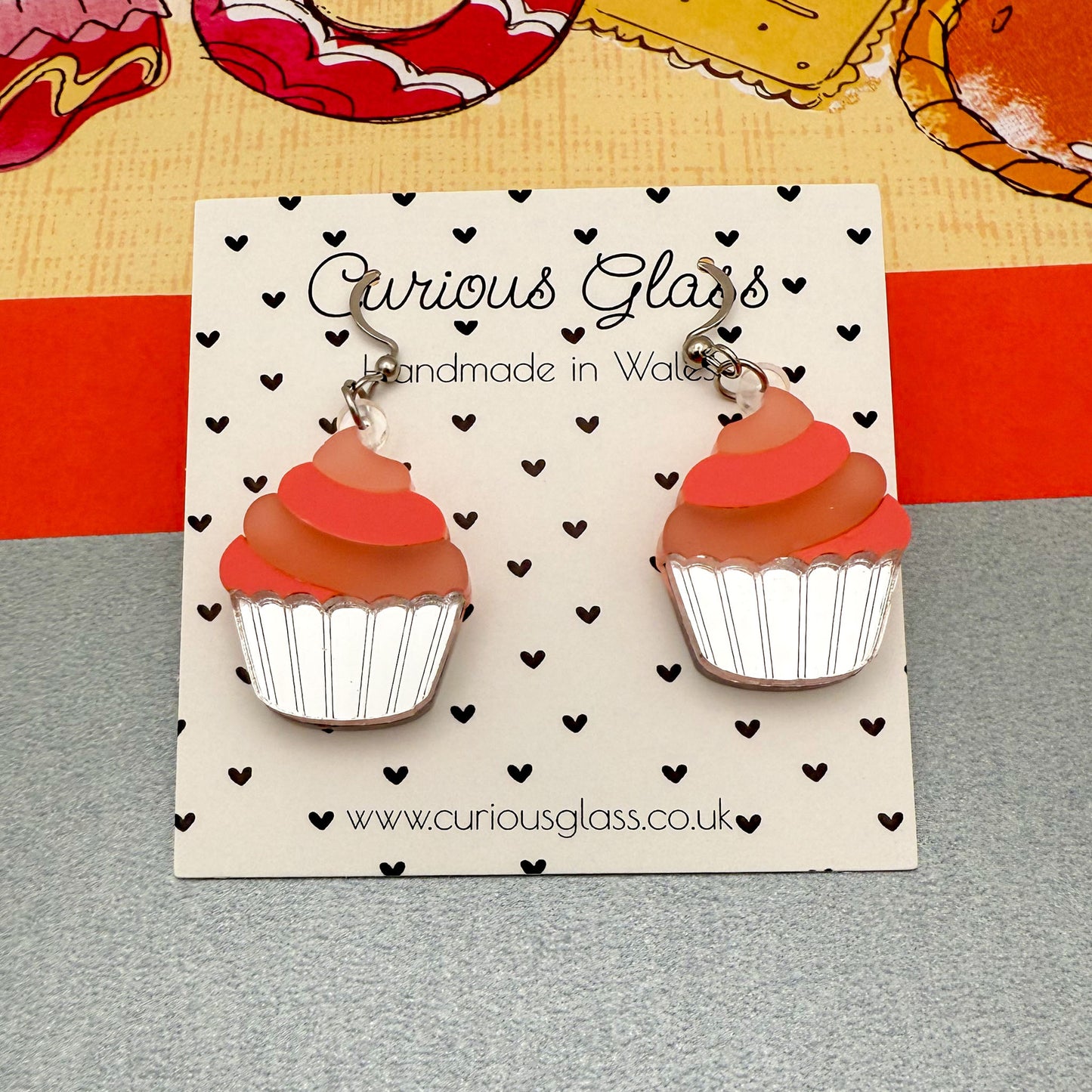 Cupcake Acrylic Earrings