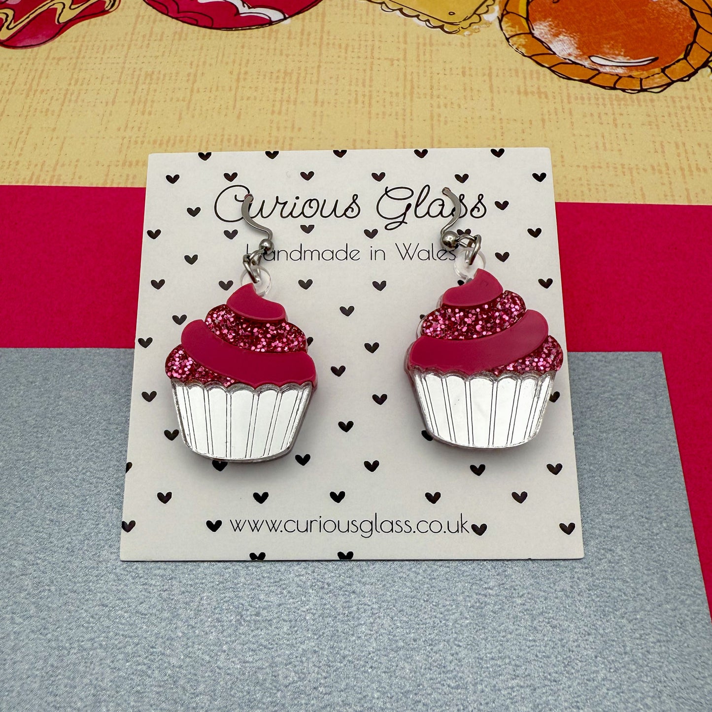 Cupcake Acrylic Earrings