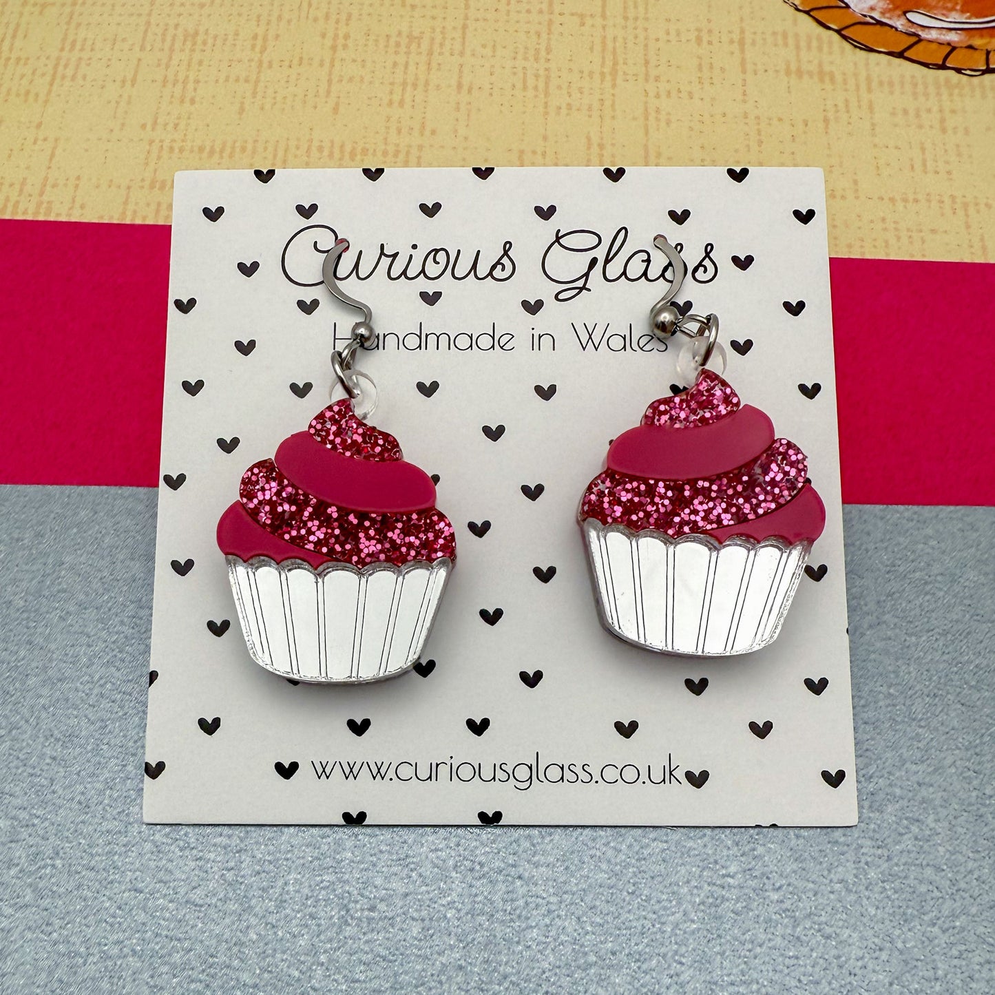 Cupcake Acrylic Earrings