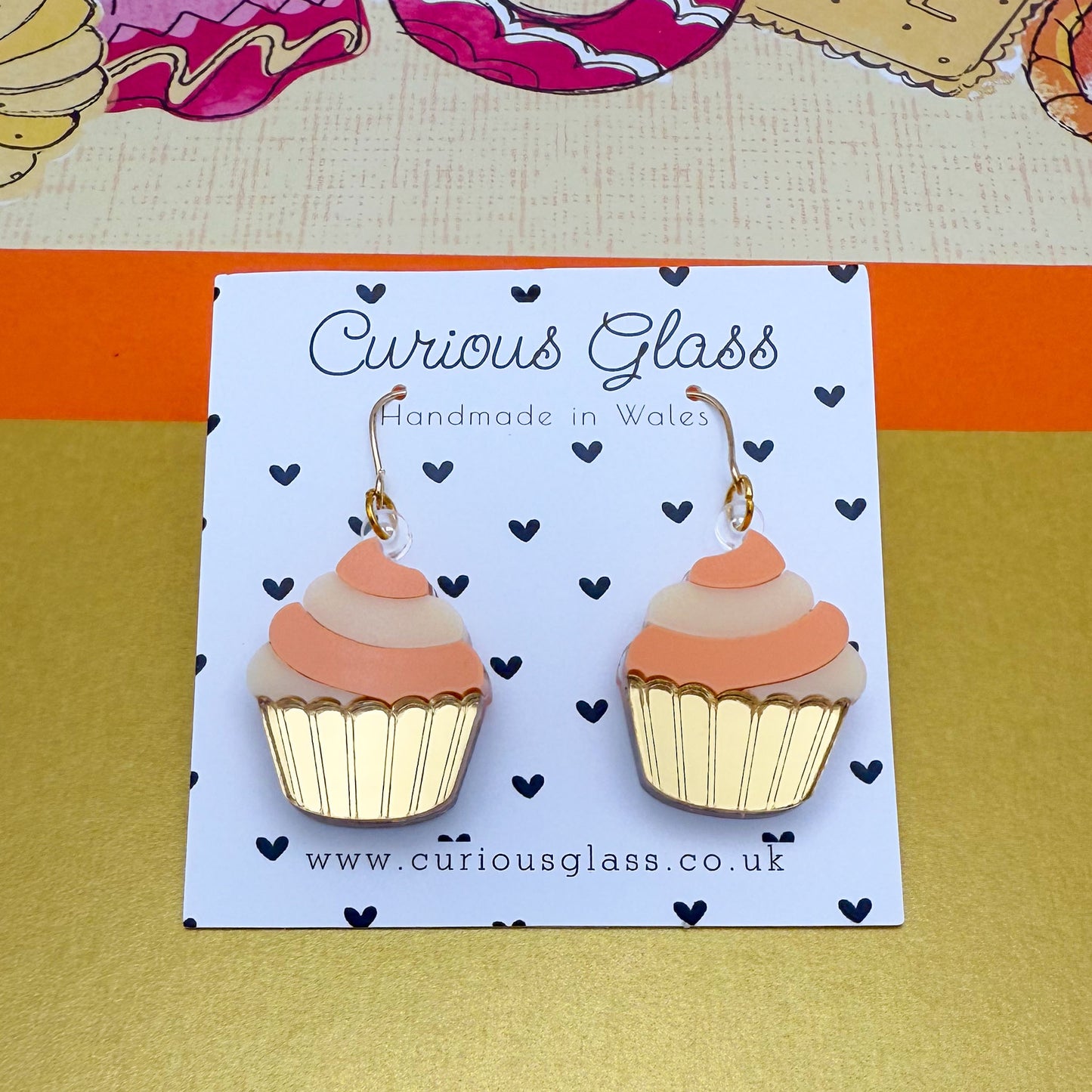 Cupcake Acrylic Earrings