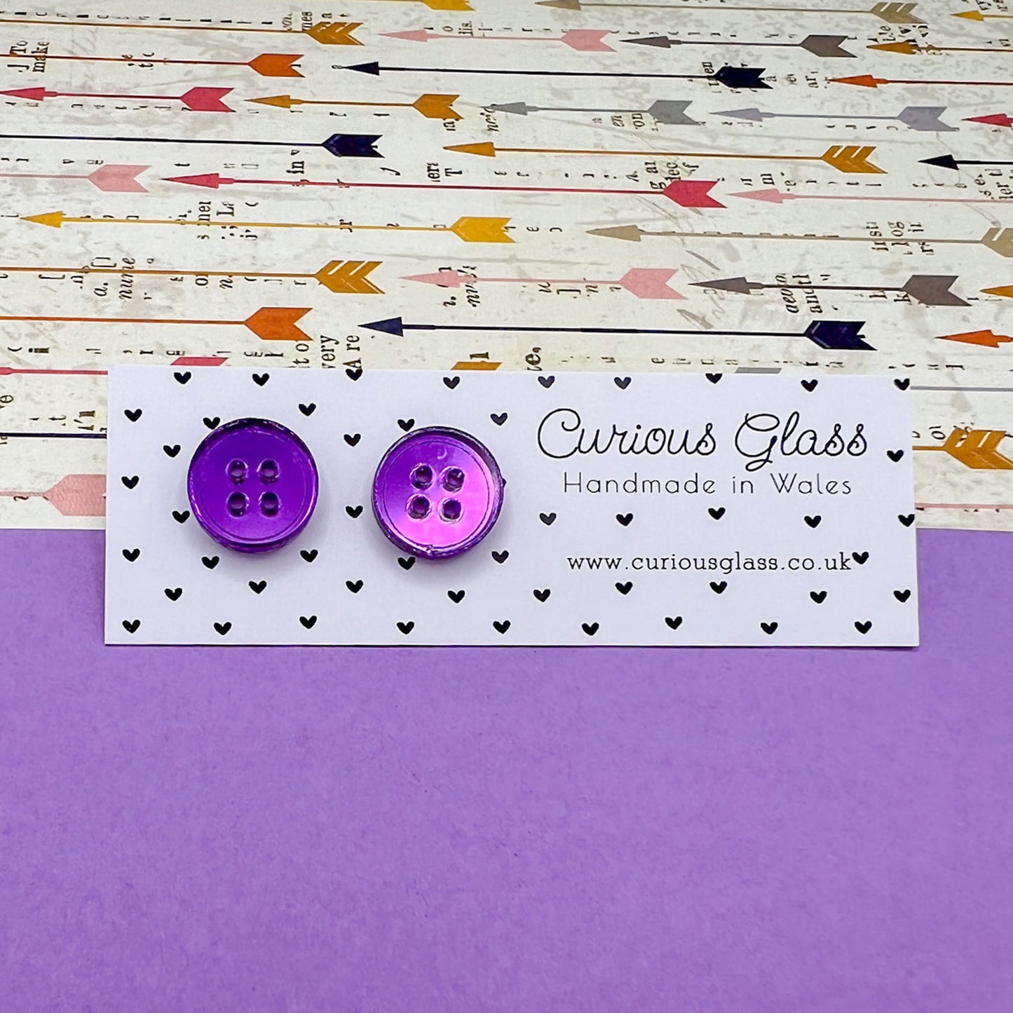 Button Stud Acrylic Earrings