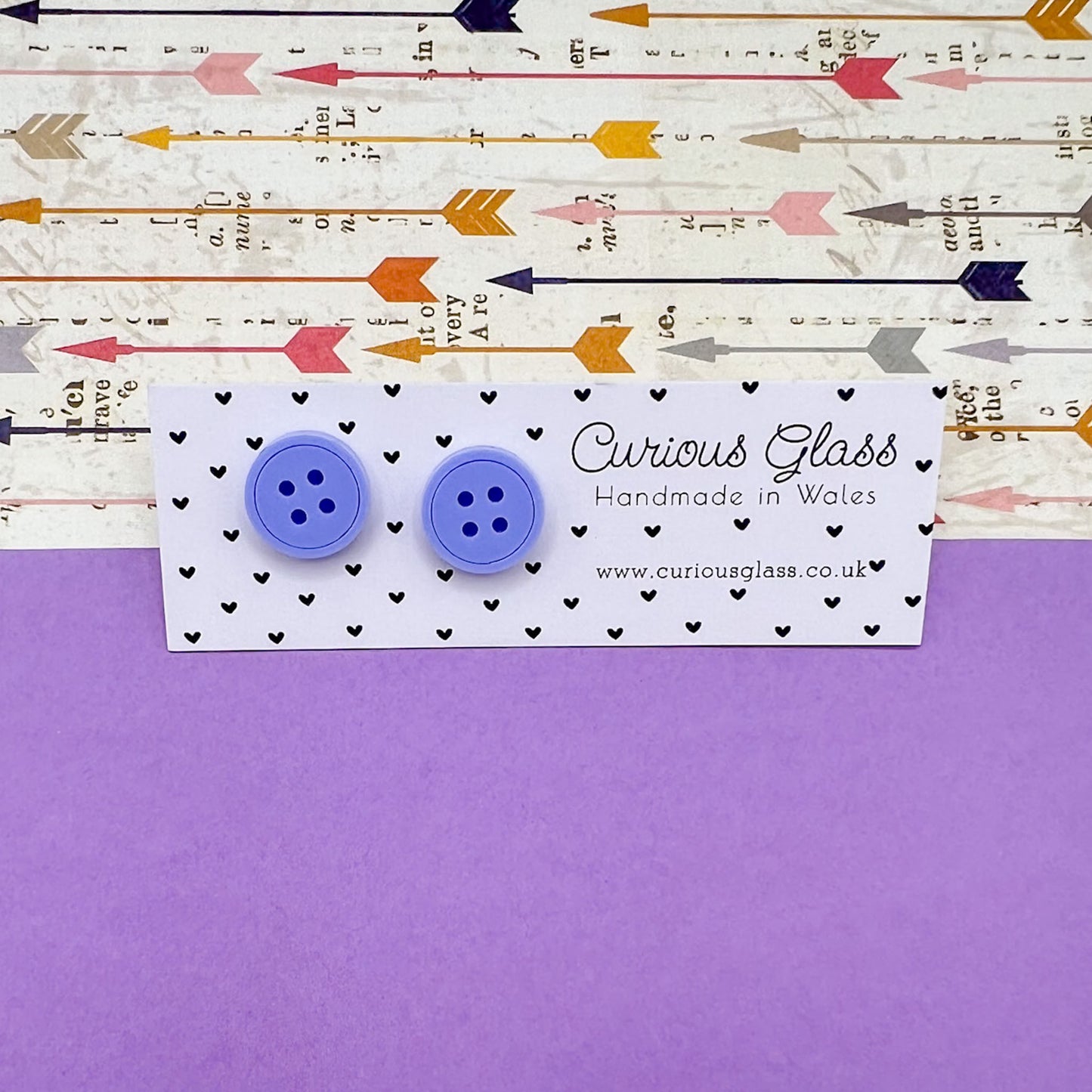 Button Stud Acrylic Earrings