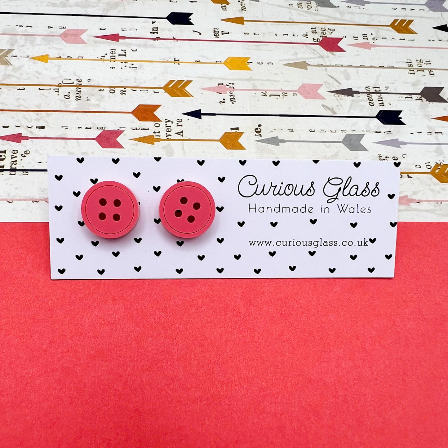 Button Stud Acrylic Earrings