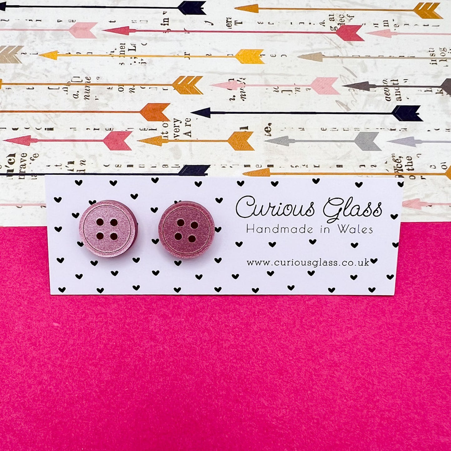 Button Stud Acrylic Earrings