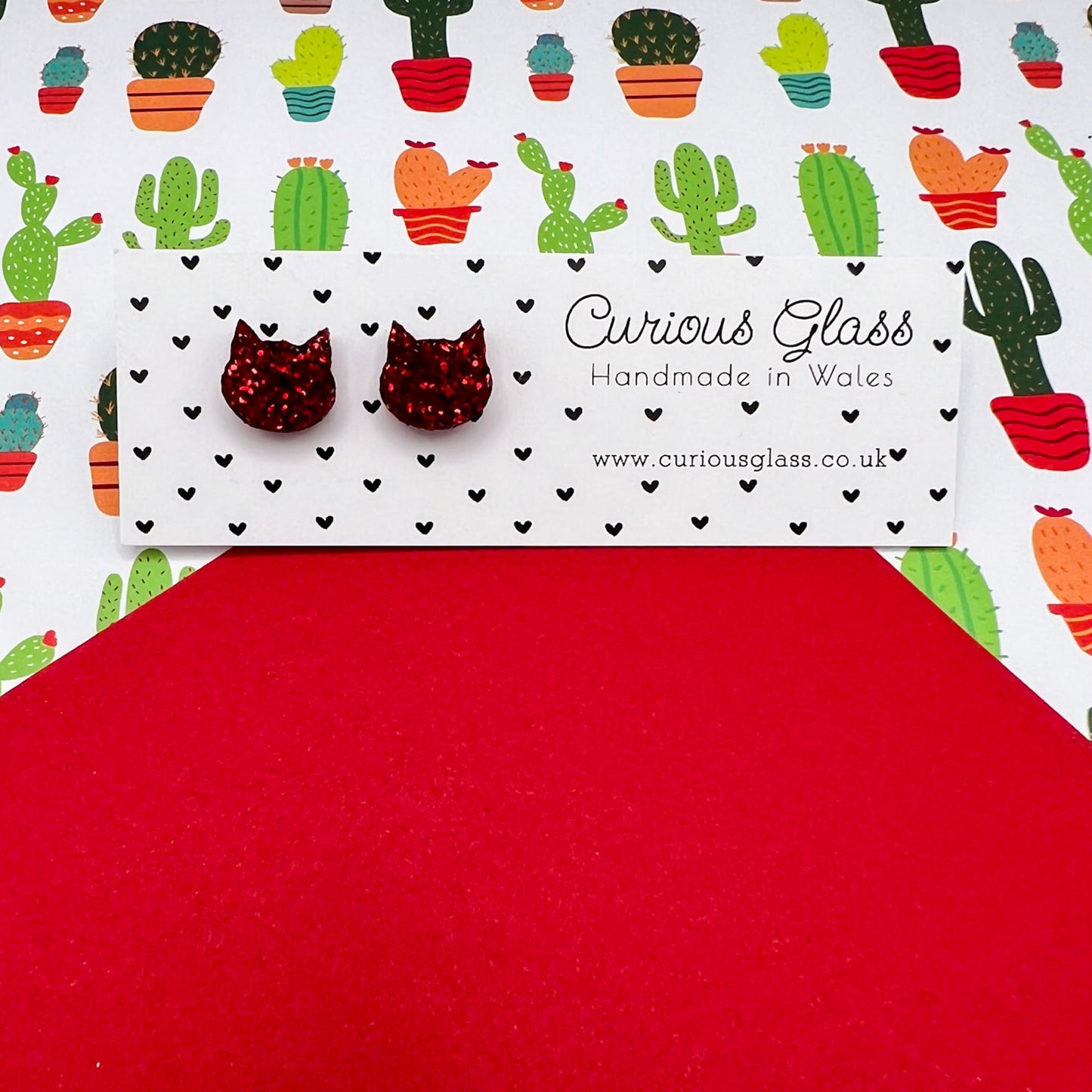 Cat Stud Acrylic Earrings