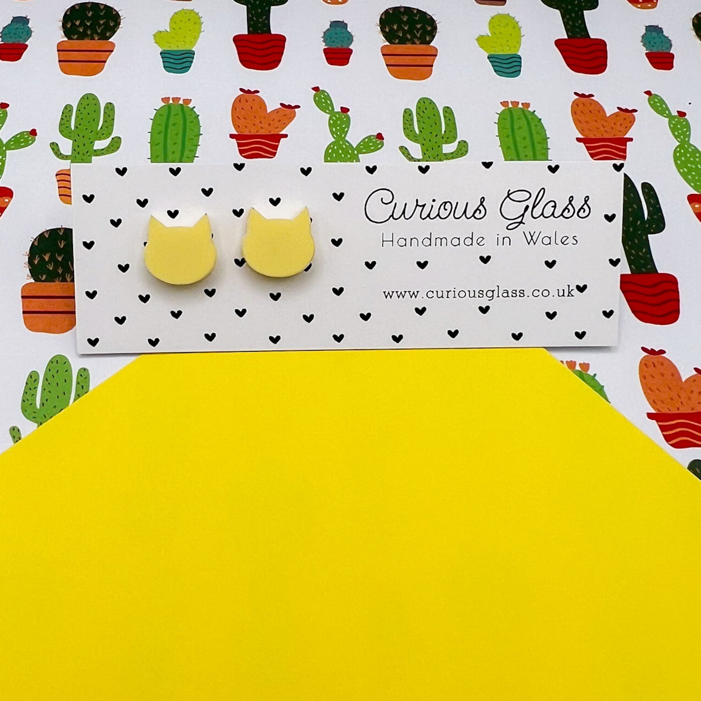 Cat Stud Acrylic Earrings