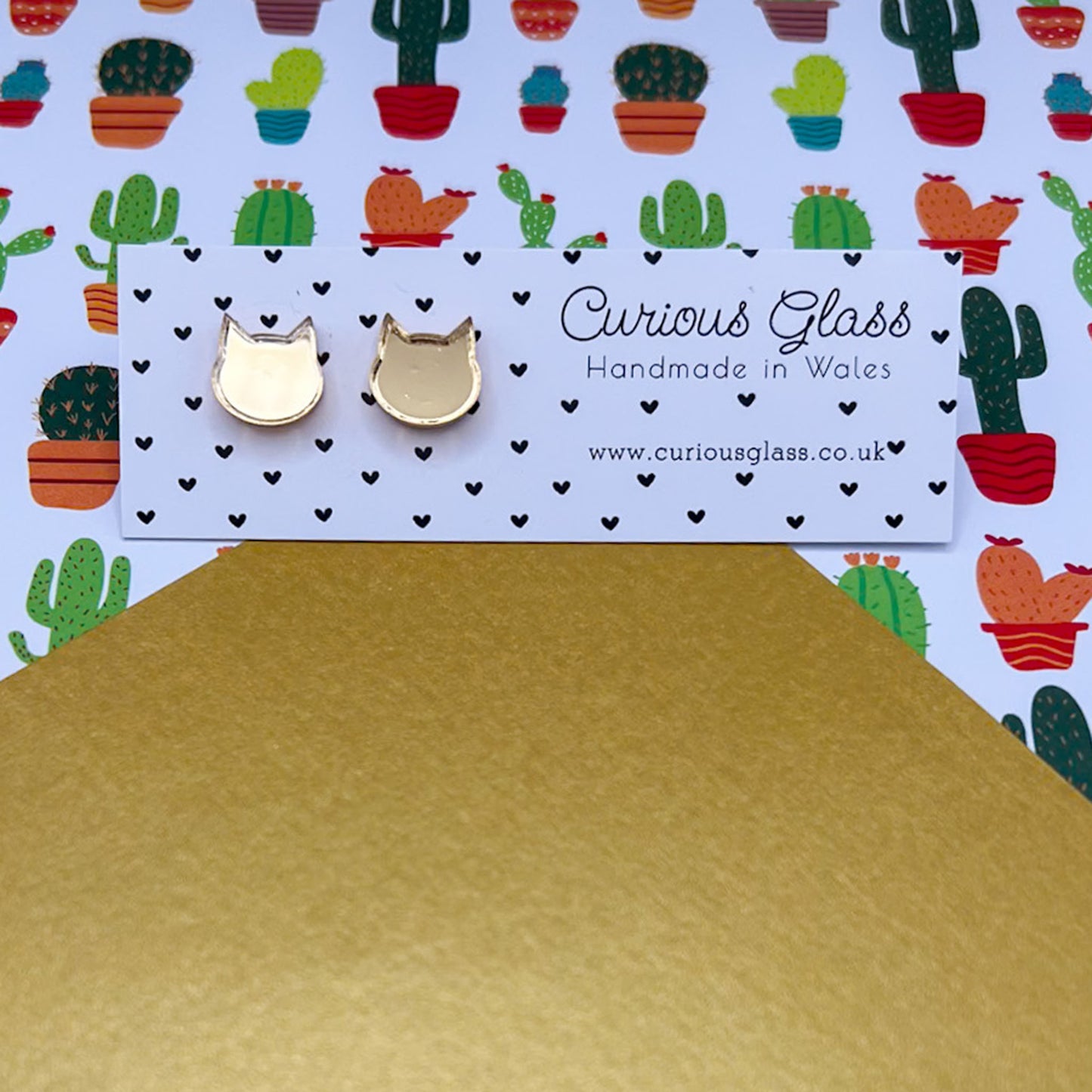 Cat Stud Acrylic Earrings
