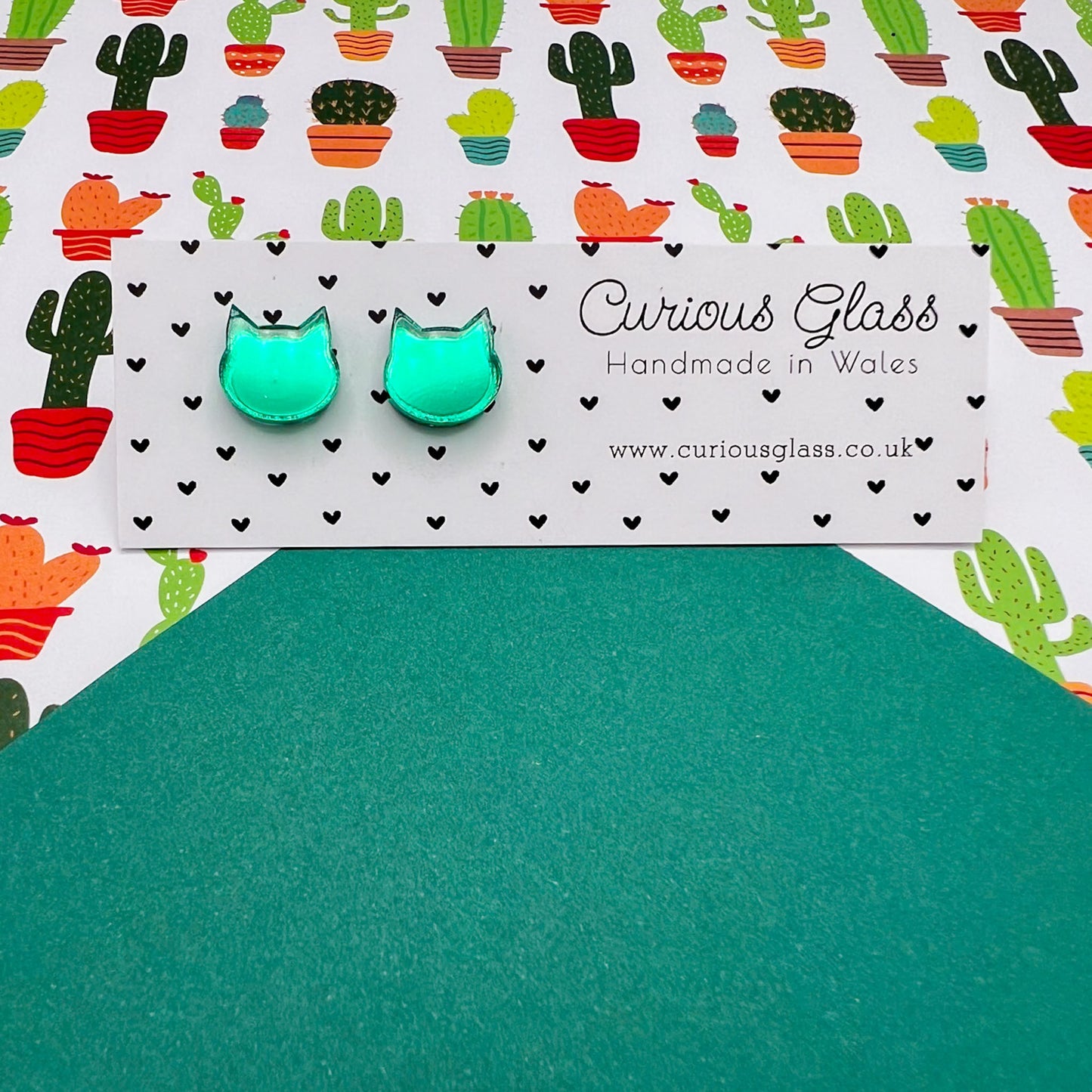 Cat Stud Acrylic Earrings