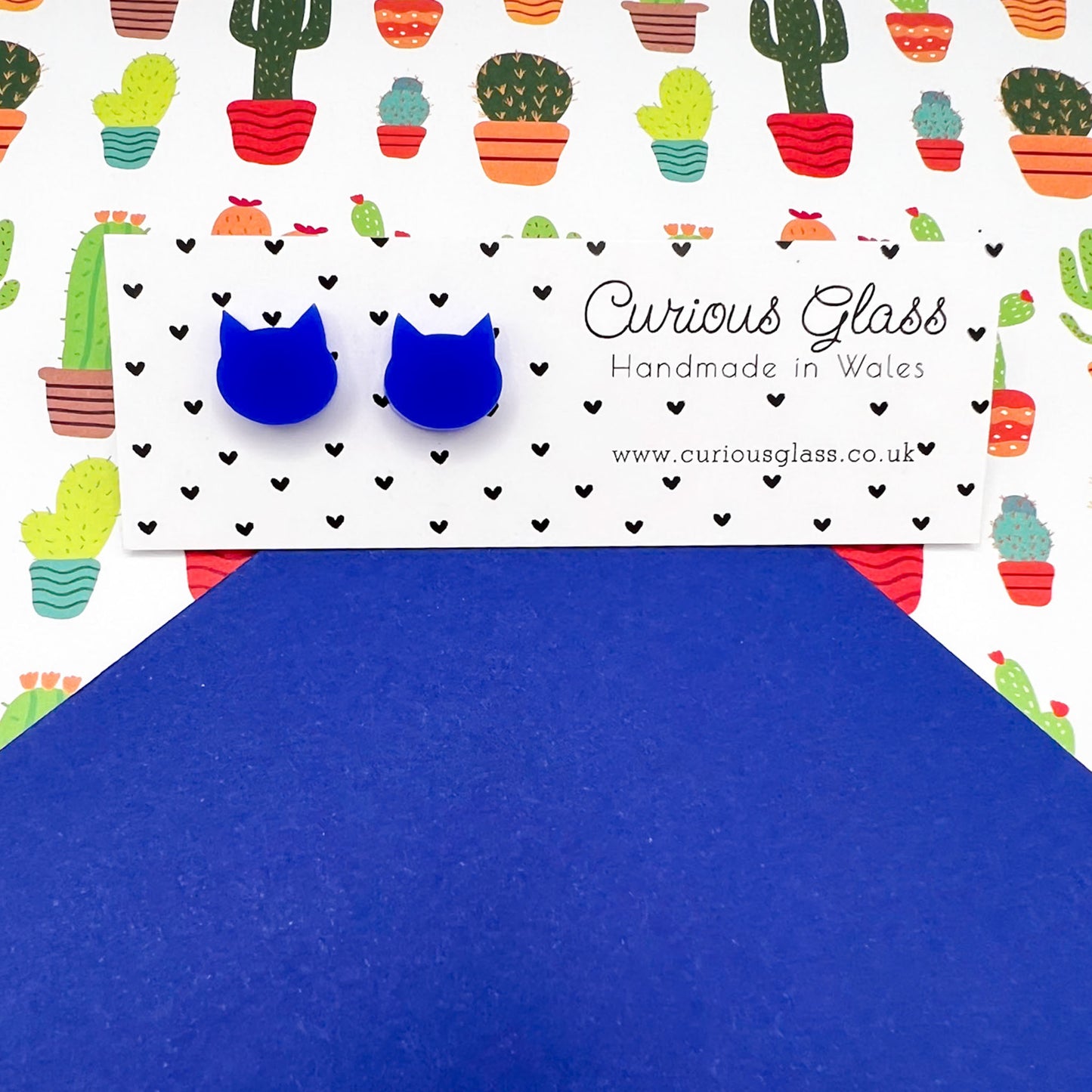 Cat Stud Acrylic Earrings