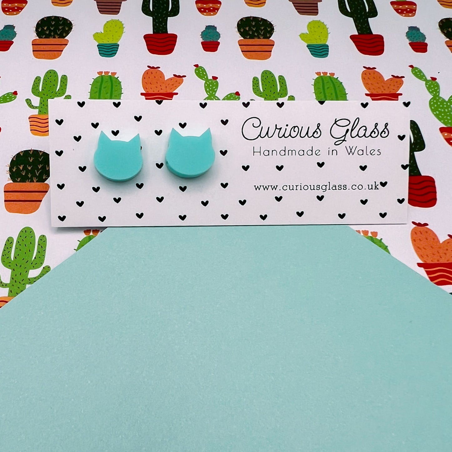 Cat Stud Acrylic Earrings