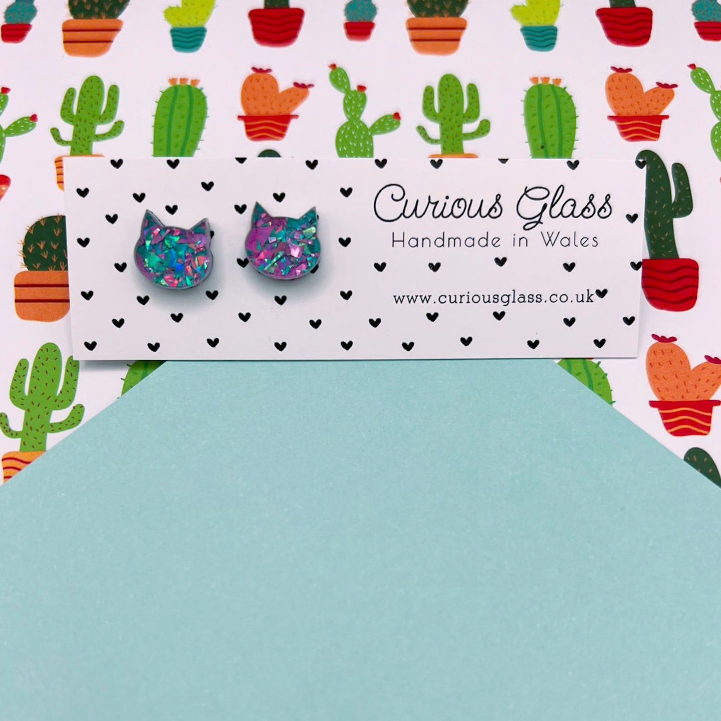 Cat Stud Acrylic Earrings