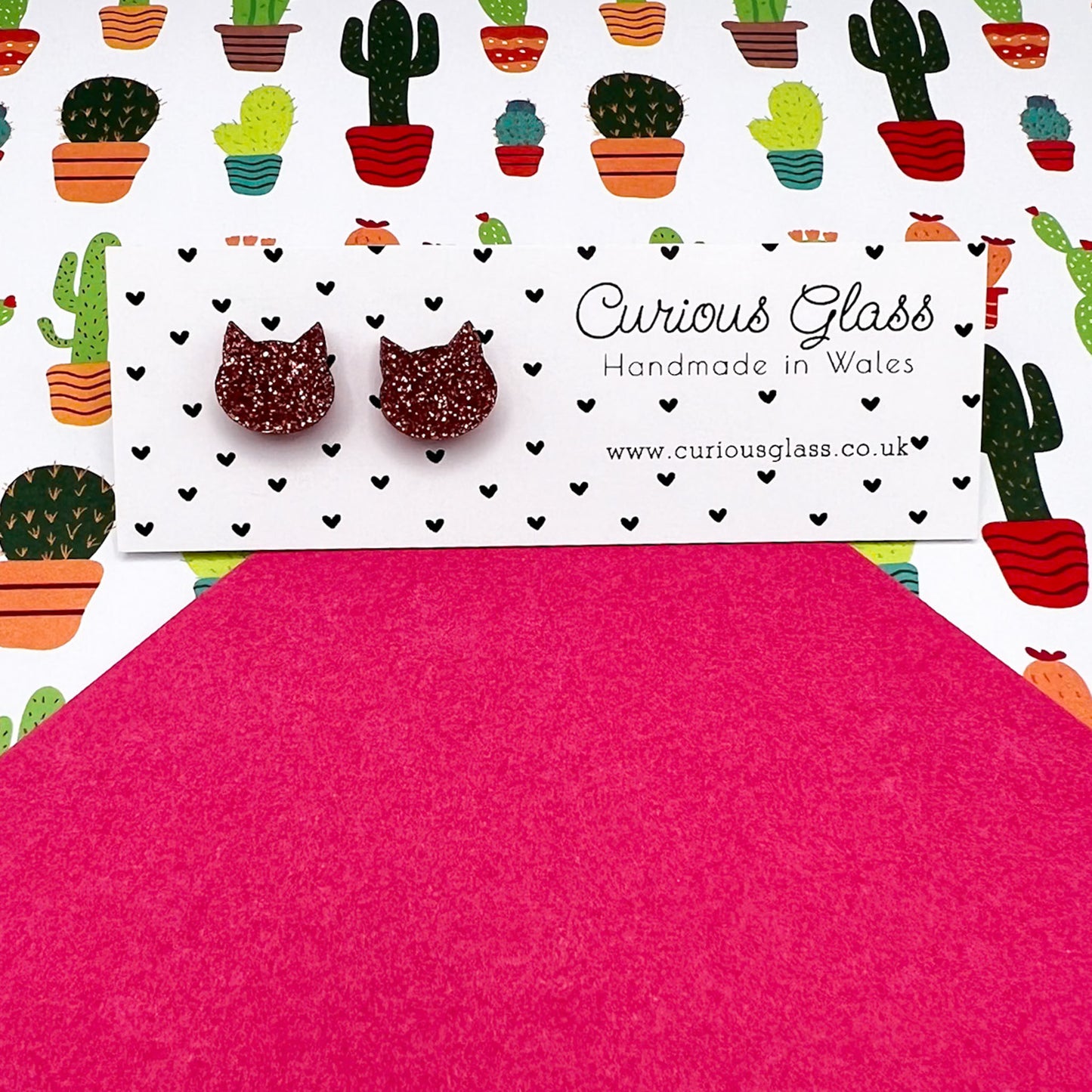 Cat Stud Acrylic Earrings